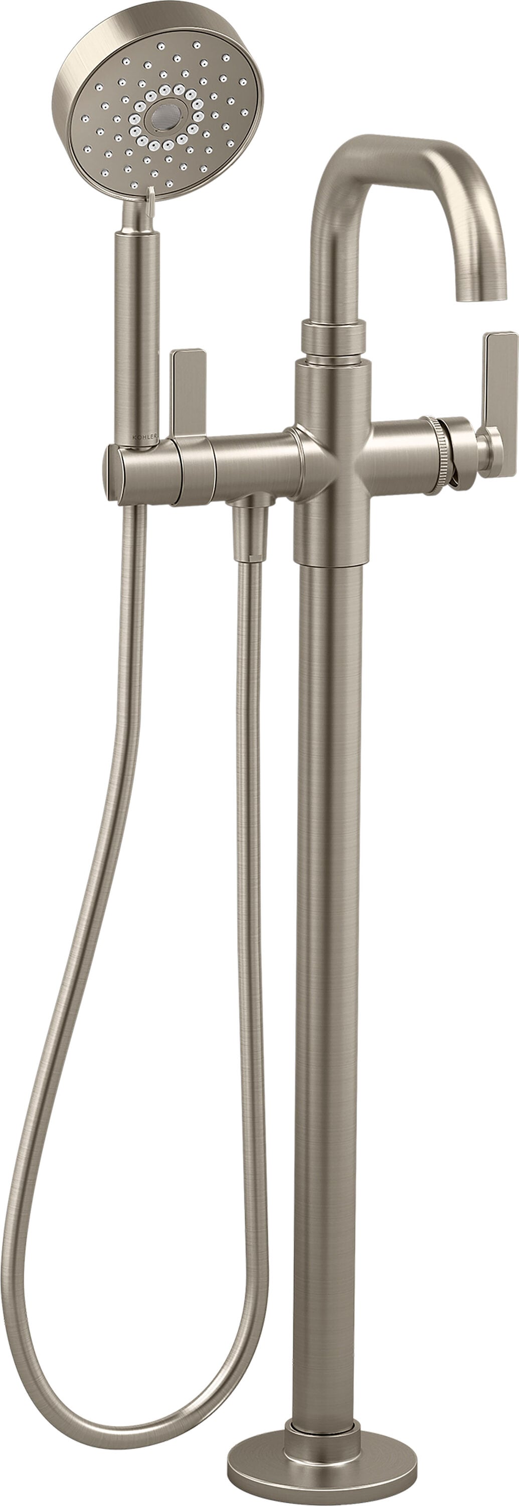 KOHLER T35924-4-BN Castia by Studio McGee Vibrant Brushed Nickel 1-handle Freestanding Mid-arc Bathtub Faucet with Hand Shower ( Valve Included )