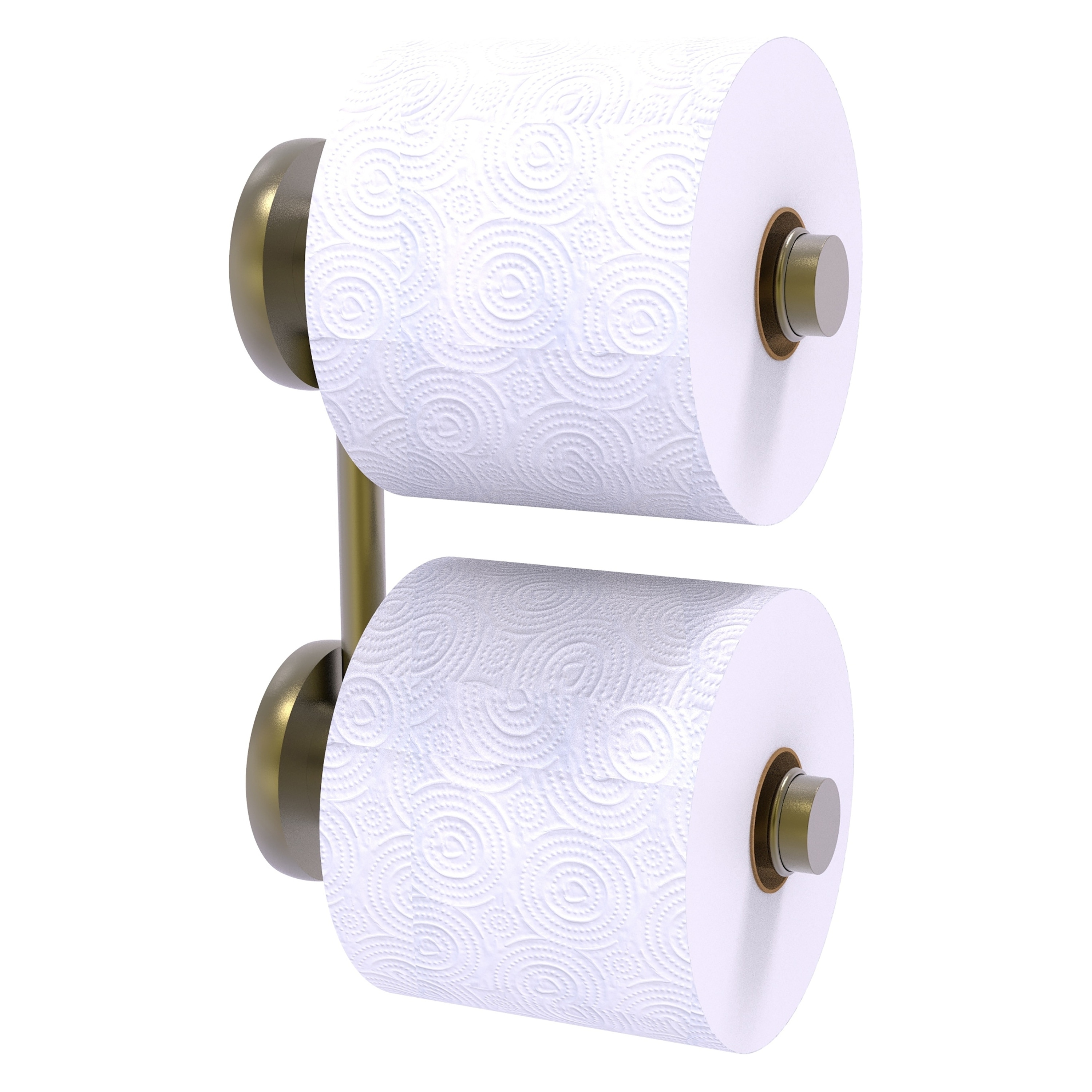 Allied Brass P1000-24-RR-2-ABR Prestige Skyline Antique Brass Wall mount Double post Toilet Paper Holder 2 -Rolls with Storage