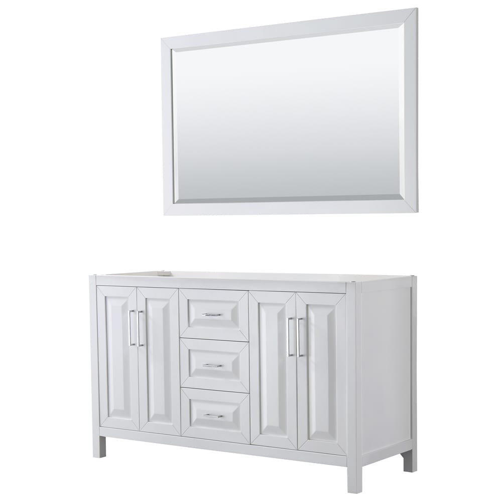 Wyndham Collection Daria 60-in White with Polished Chrome Trim Bathroom ...