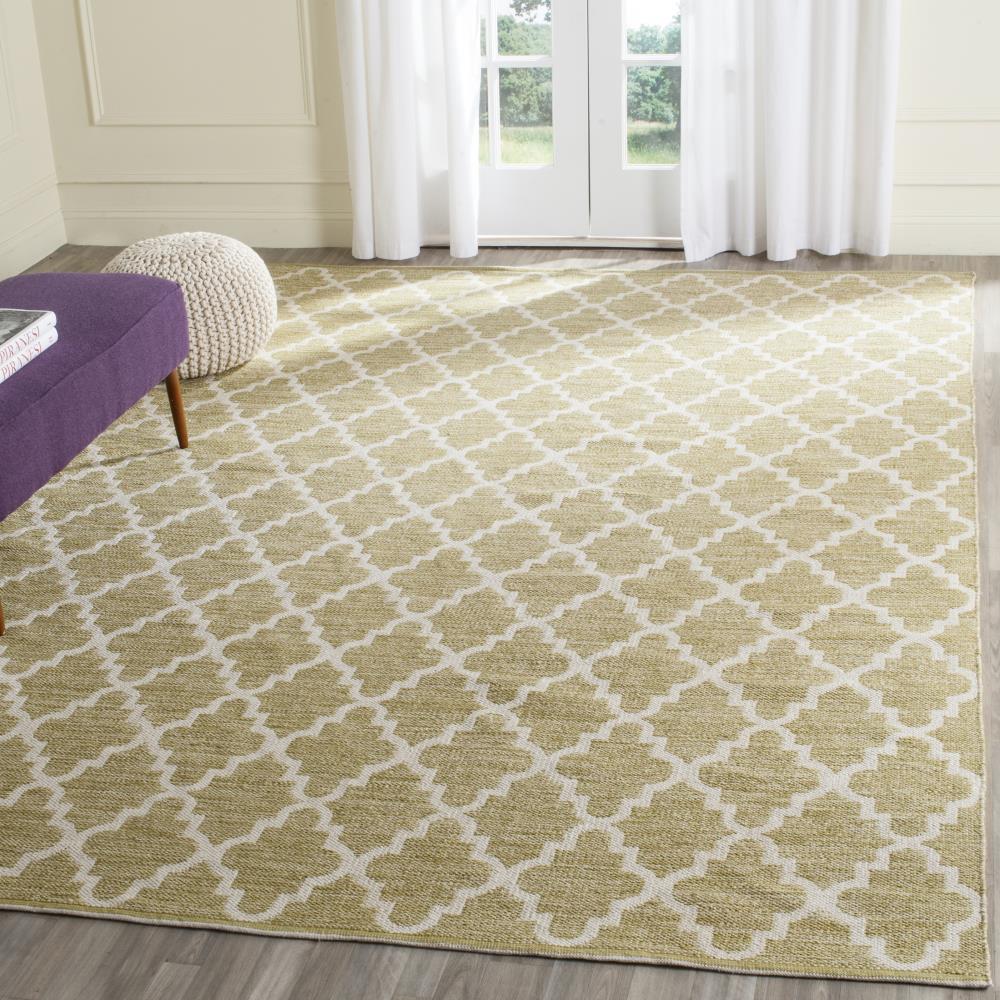 Casual Coastal Montauk 5'x8' Green/Ivory Cotton Area Rug