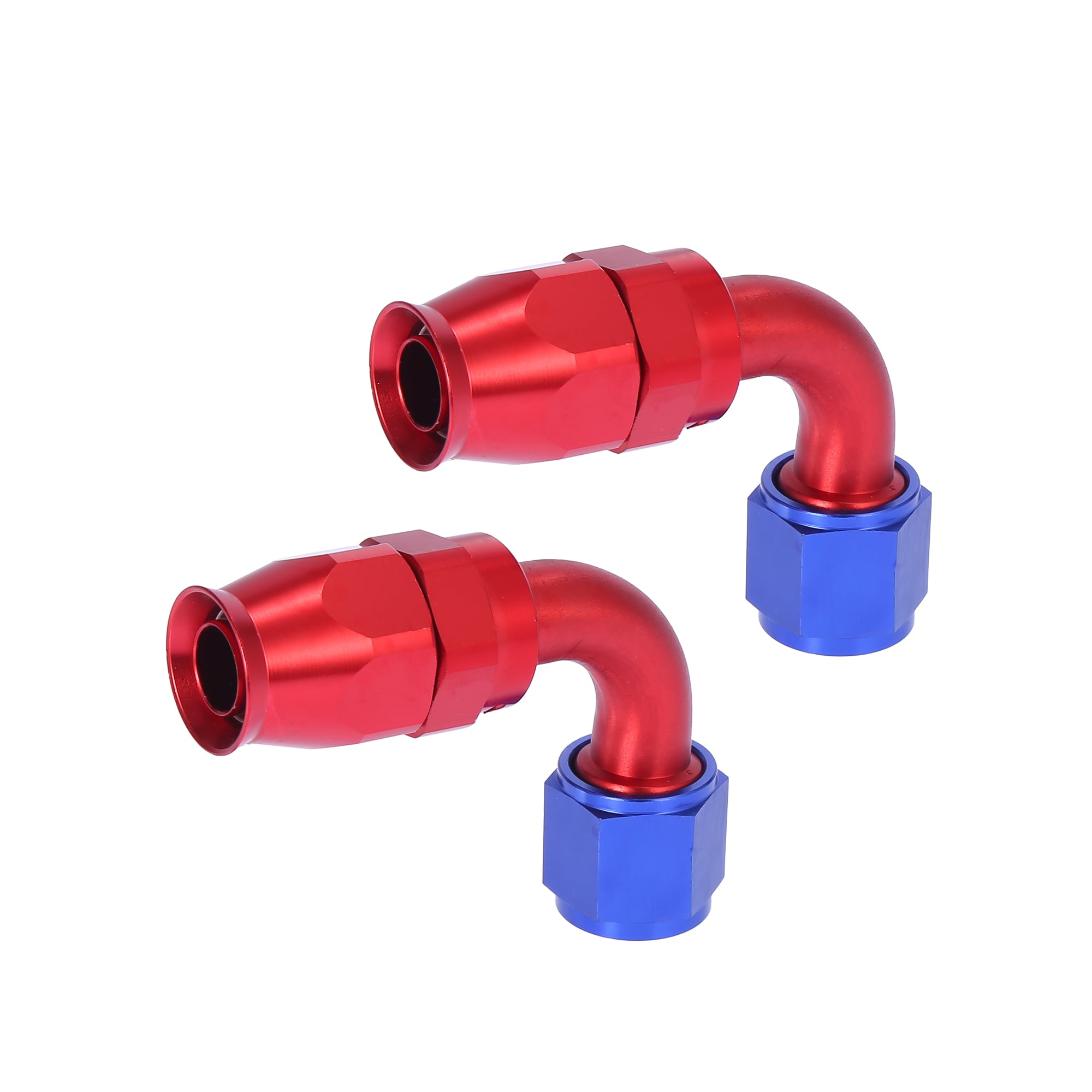 Unique Bargains - 2pcs 6061 Aluminum Alloy AN10 5/8 Inch 90 Degree Swivel Car Hose End Fitting fo...