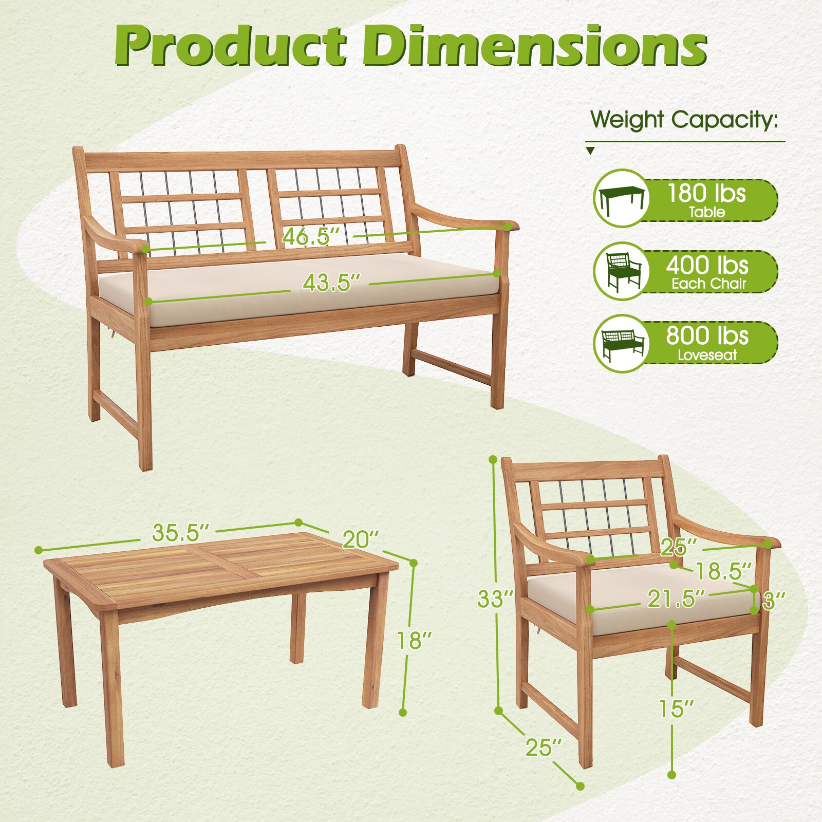 Ayelon 588WHLW4KHW72 Patio-Conversation-Sets - View #3