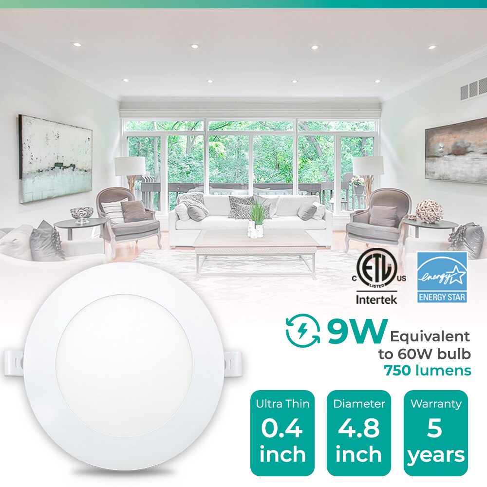 4'' White Aluminum LED Canless Recessed Lighting Kit