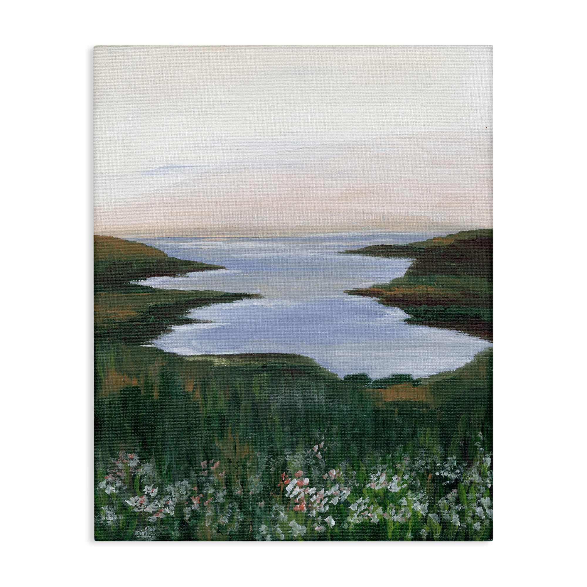 Stupell Industries BS-411-CN-24X30 Peaceful Greenery by Lake Canvas Wall Art By Nikita Jariwala 24 x 30