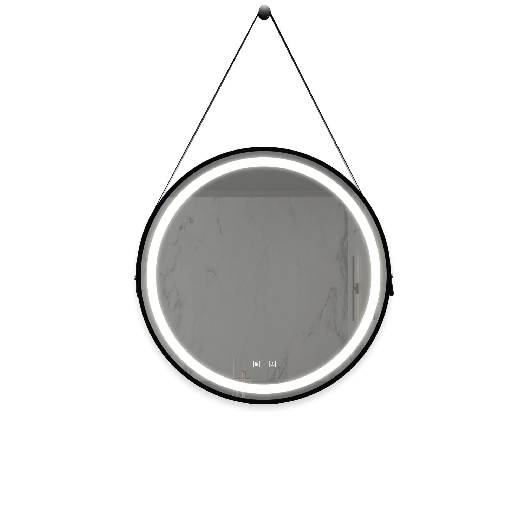 Bayfeve BF-211236-MIR Led Classy Vanity Mirror 32-in x 32-in Framed Round Dimmable LED Lighted Fog Free Bathroom Vanity Mirror ( Black )