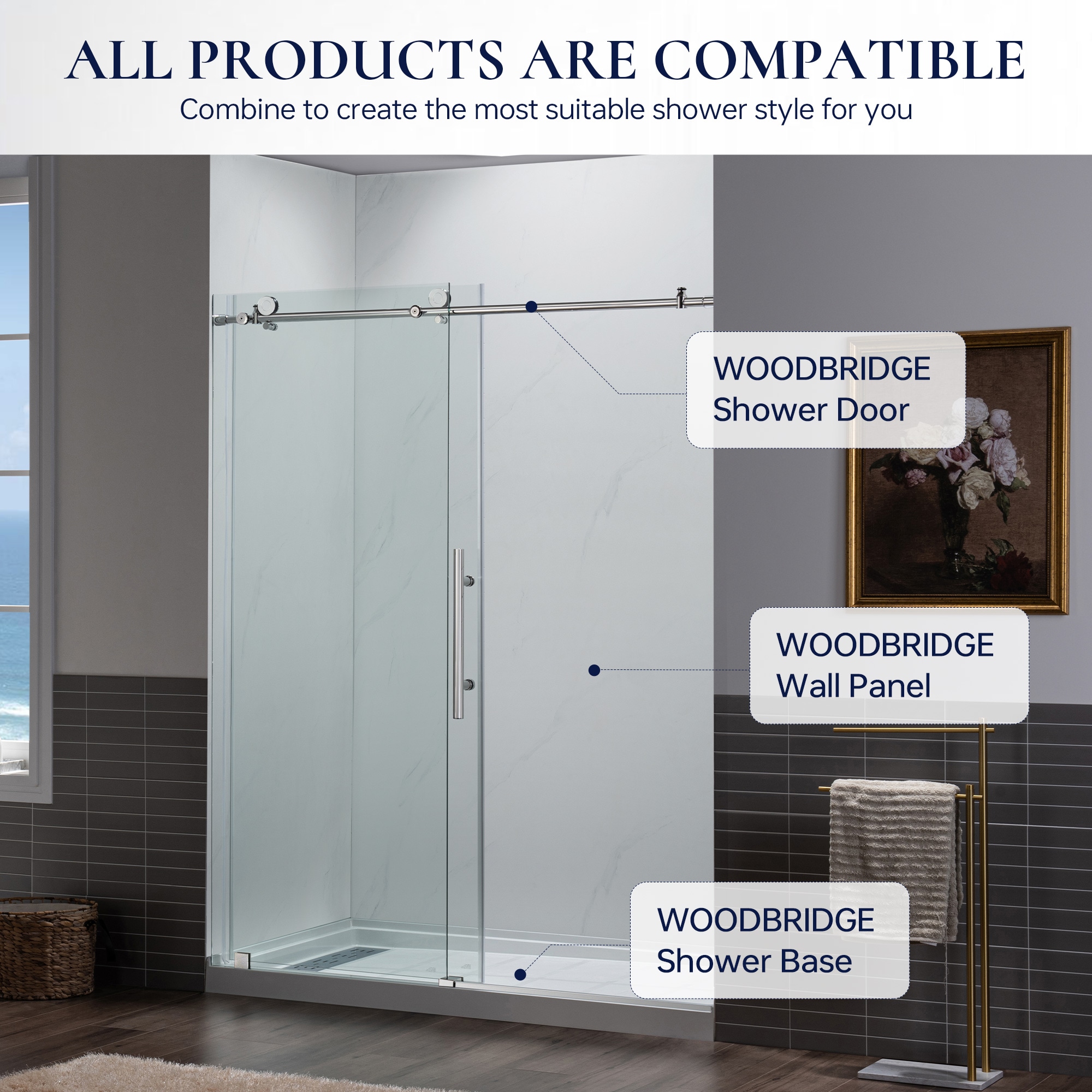 Woodbridge LSWP136 Shower-Wall-Surrounds - View #7