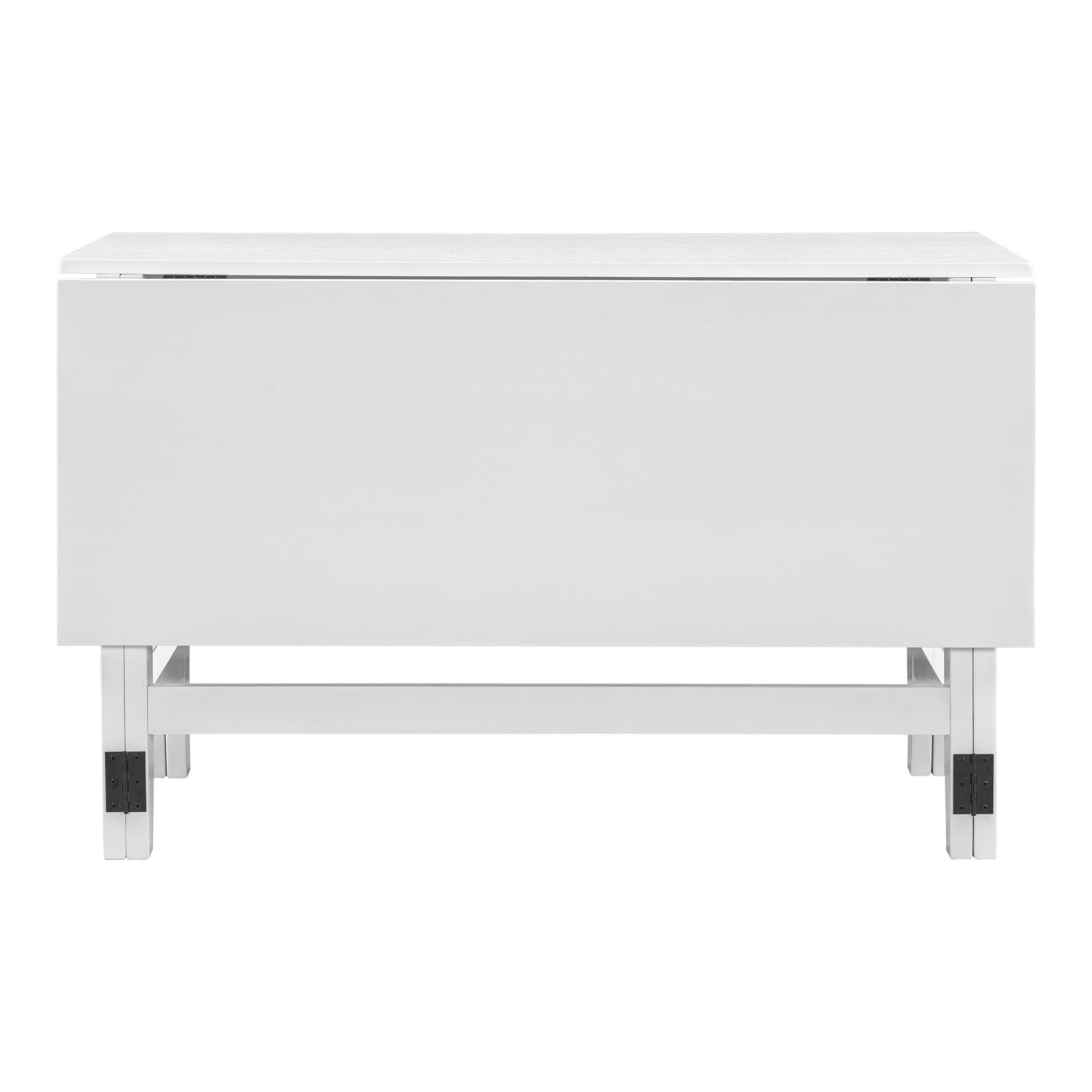 Bybafun YB9300027 White Casual Extending Dining Table, MDF with Finished Wood 47-Inches L x 30-Inches H