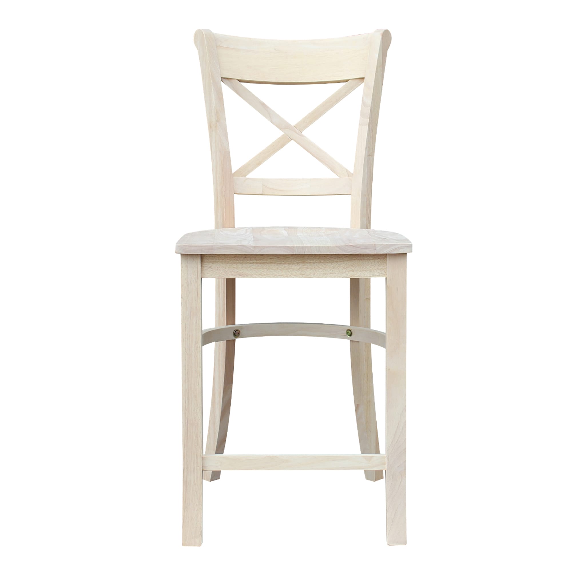 Charlotte 24" Traditional Parawood Counter Height Stool, Unfinished