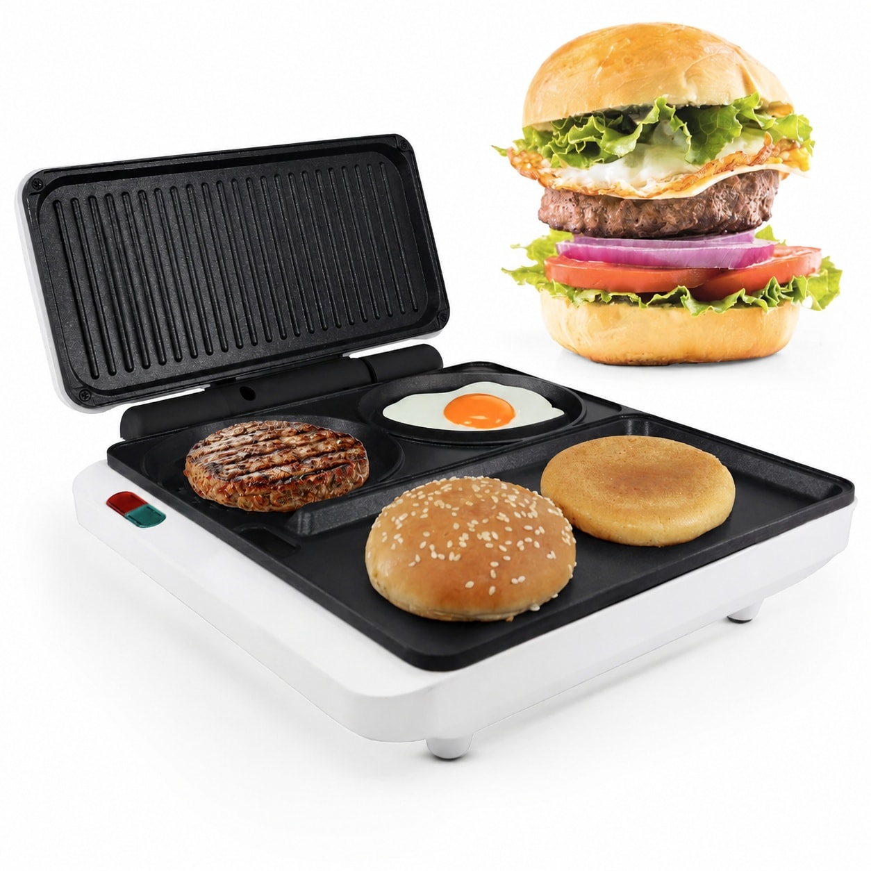 Aoibox Hamburger Grill Maker with Free Burger Press and Recipe