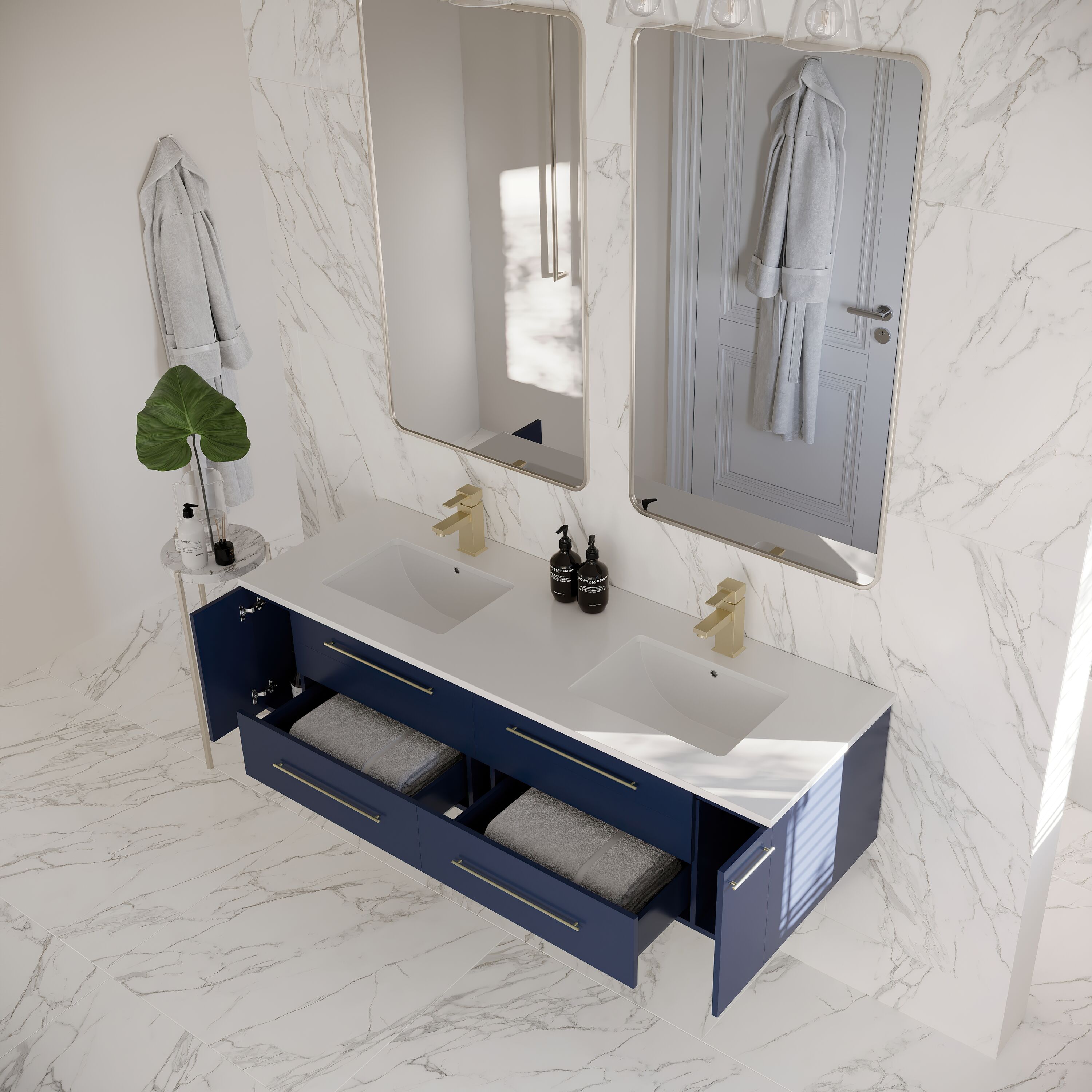 Fresca FCB6160RBL-UNS-DCWHU Bath-Vanity-Combo - View #3