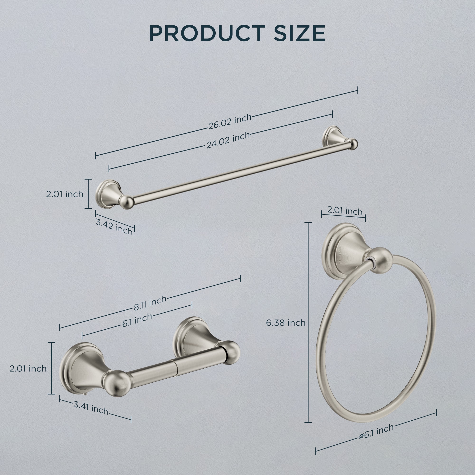 androme AD191M8BN3 Decorative-Bath-Hardware-Kits - View #5