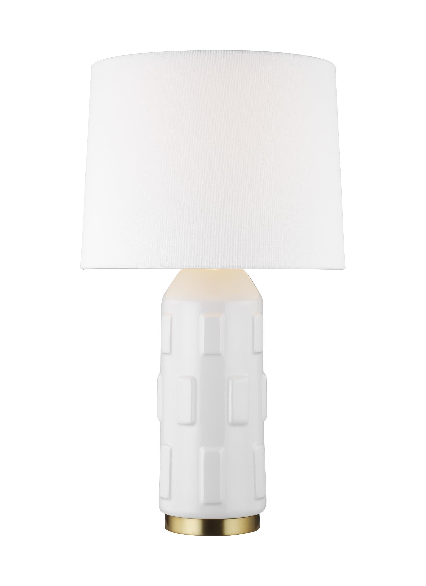 Generation Lighting CT1071ARC1 Morada Arctic White On/Off switch Table Lamp with Linen Shade