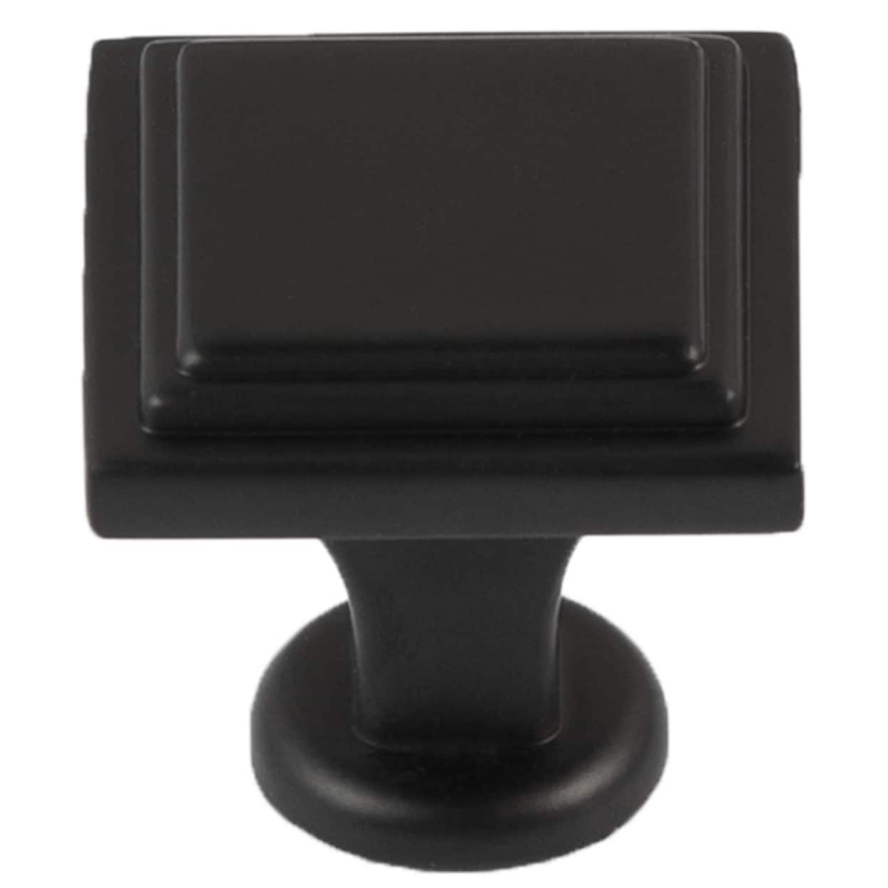 Utopia Alley HW447BK-5 HW447XXX 15/16-in Matte Black Square Classic Cabinet Knob