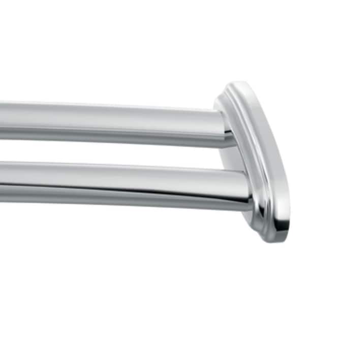 Chrome Tension Double Curve Shower Rod, Double Rod Shower Curtain Rod