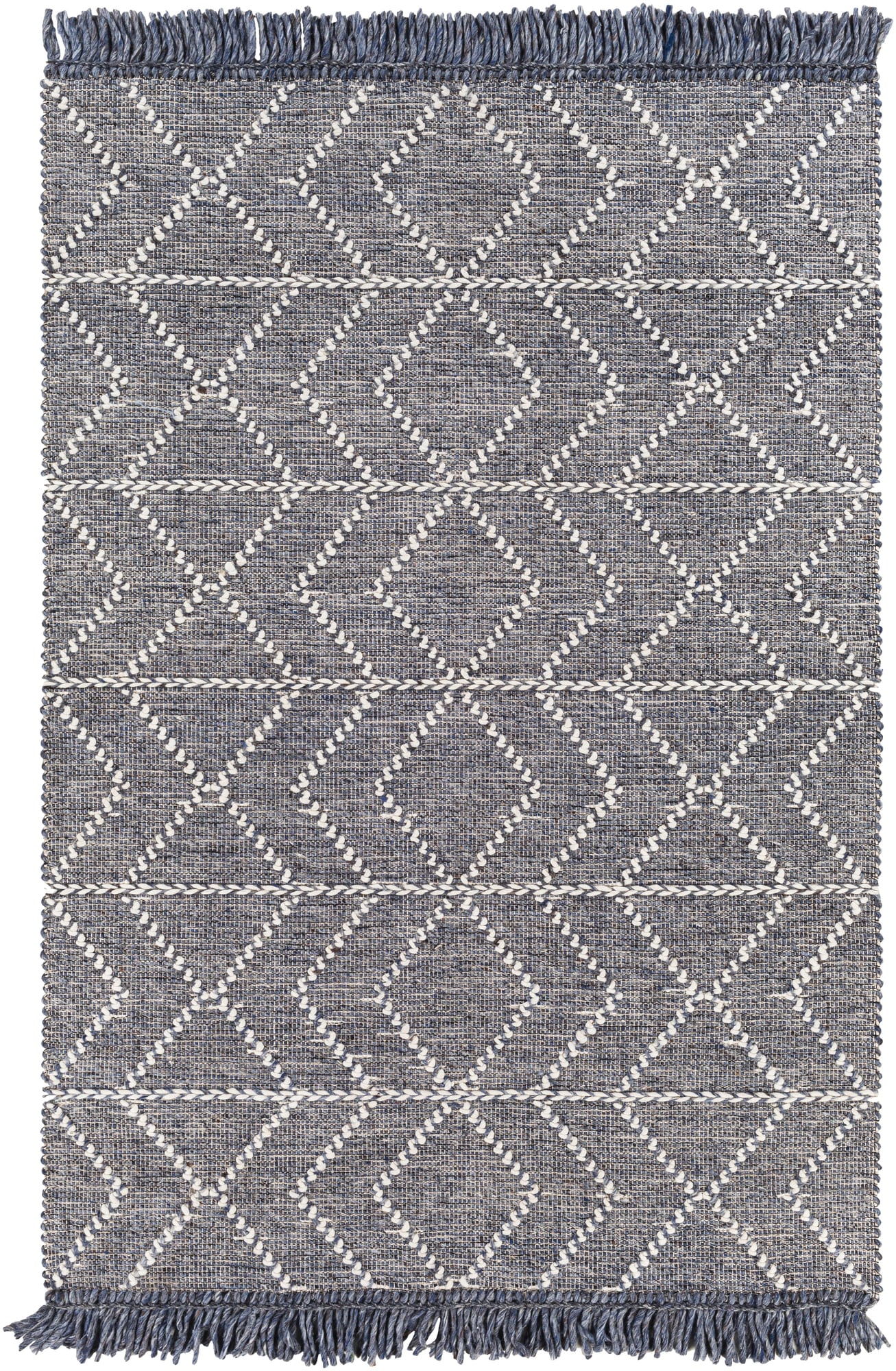 Surya 6 X 9 Wool Blue Indoor Chevron Global Area Rug in the Rugs ...