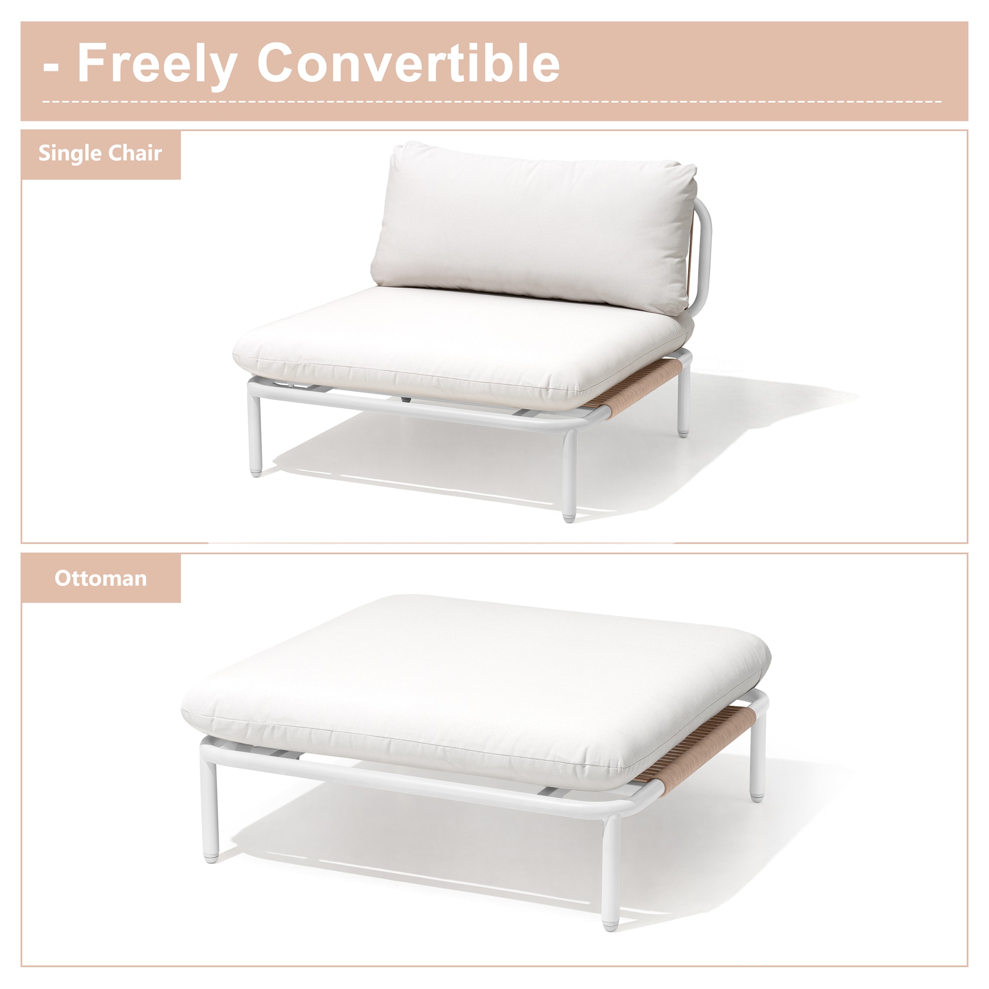Crestlive Products CL-SF005BEI-6B Patio-Sofas-Daybeds - View #5