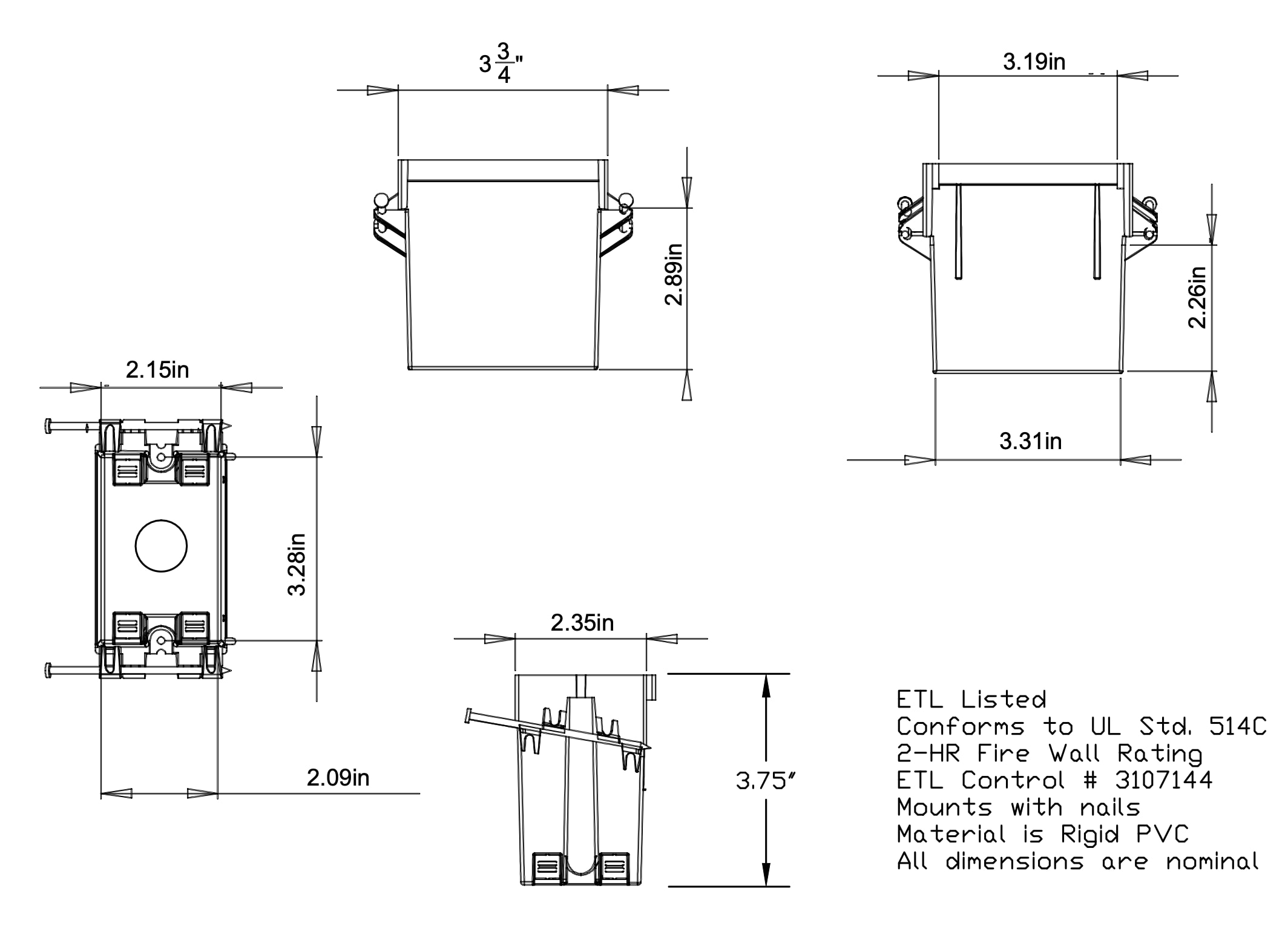 CANTEX LEZ22SN-HW Electrical-Box - View #5