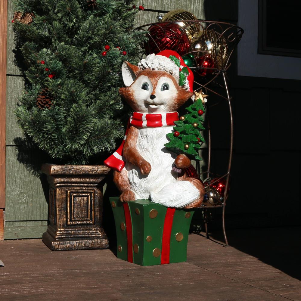 Sunnydaze Decor Felix the Christmas Fox Indoor/Outdoor Christmas Decor ...