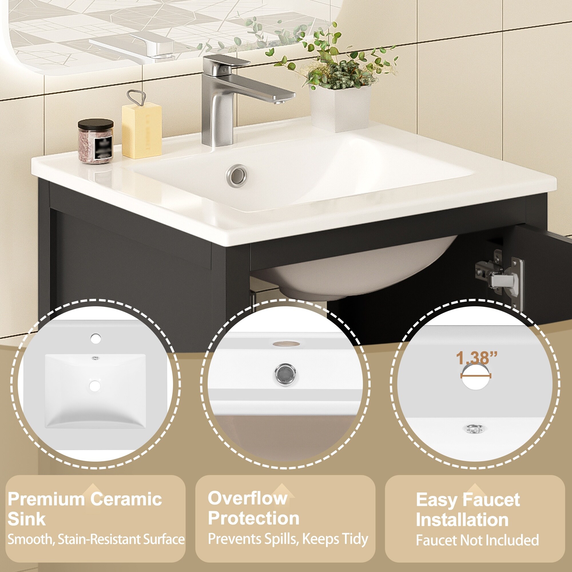 Homy Casa BVQQ-W20-BK Bath-Vanity-Combo - View #7