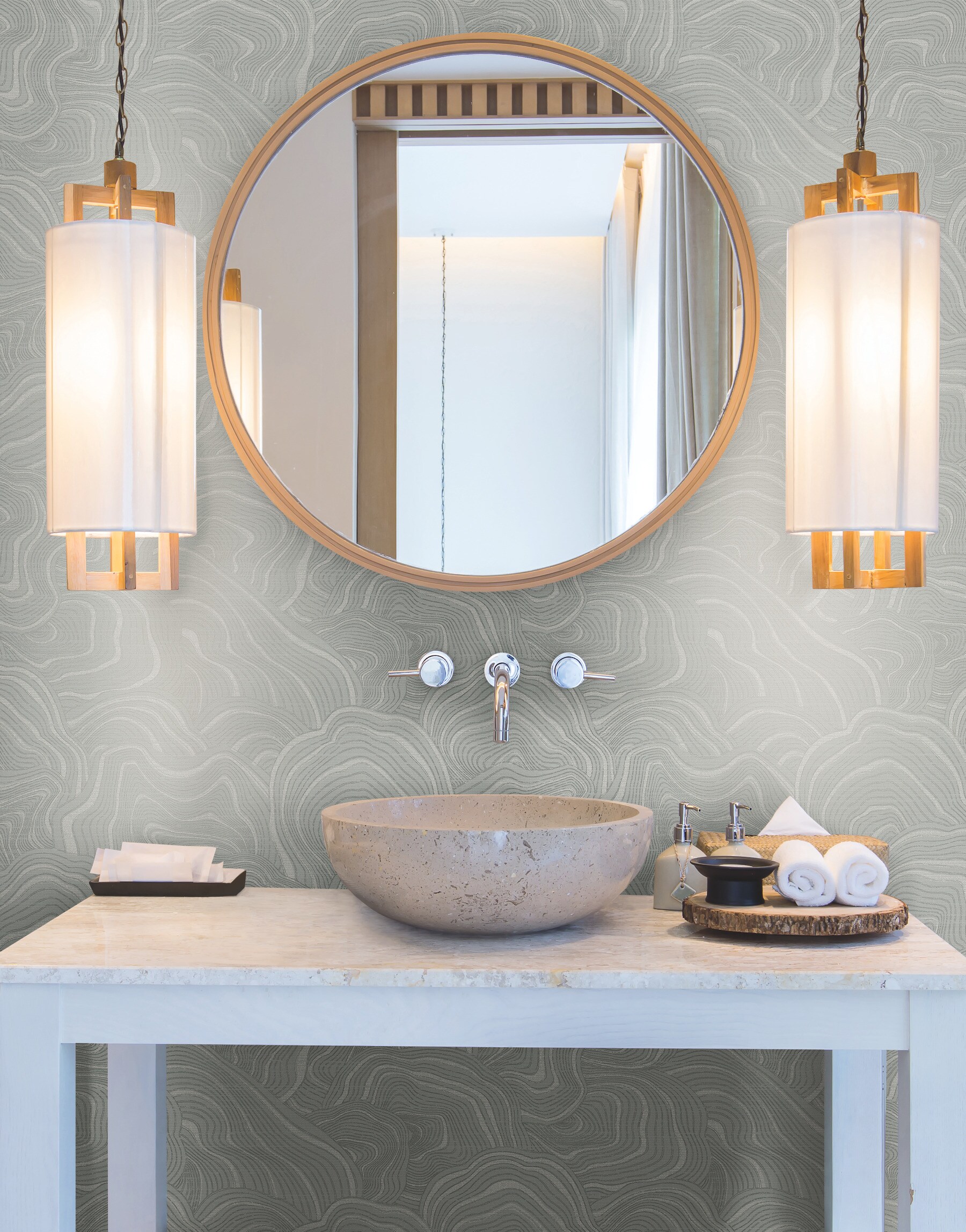 York Wallcoverings KT2165 Ronald Redding 24 Karat 60.8-Sq. Feet Gray Non-woven Geometric Unpasted Wallpaper