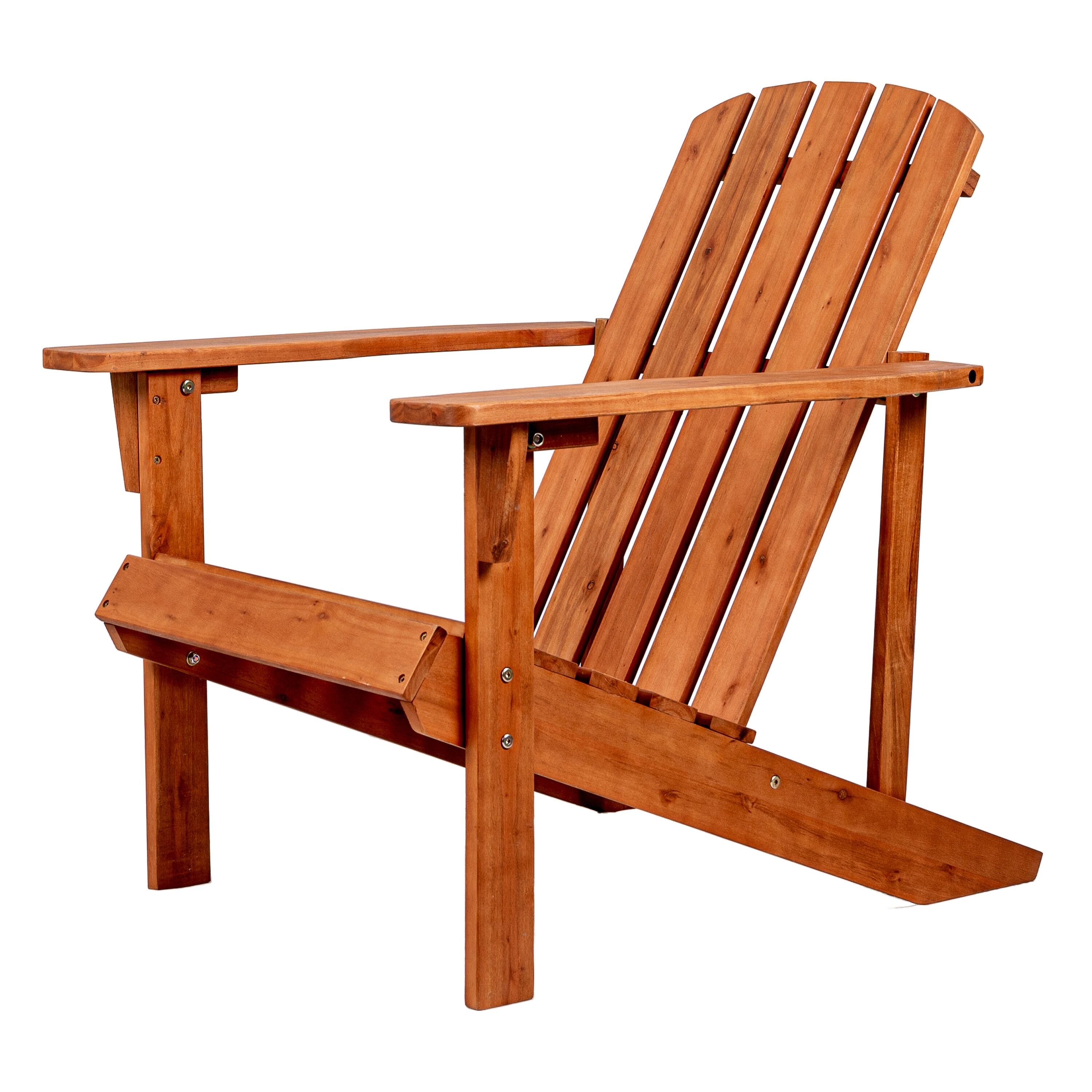 JONATHAN  Y PAT1002A Westport Traditional Coastal Light Brown Wood Frame Stationary Adirondack Chair with Solid Seat