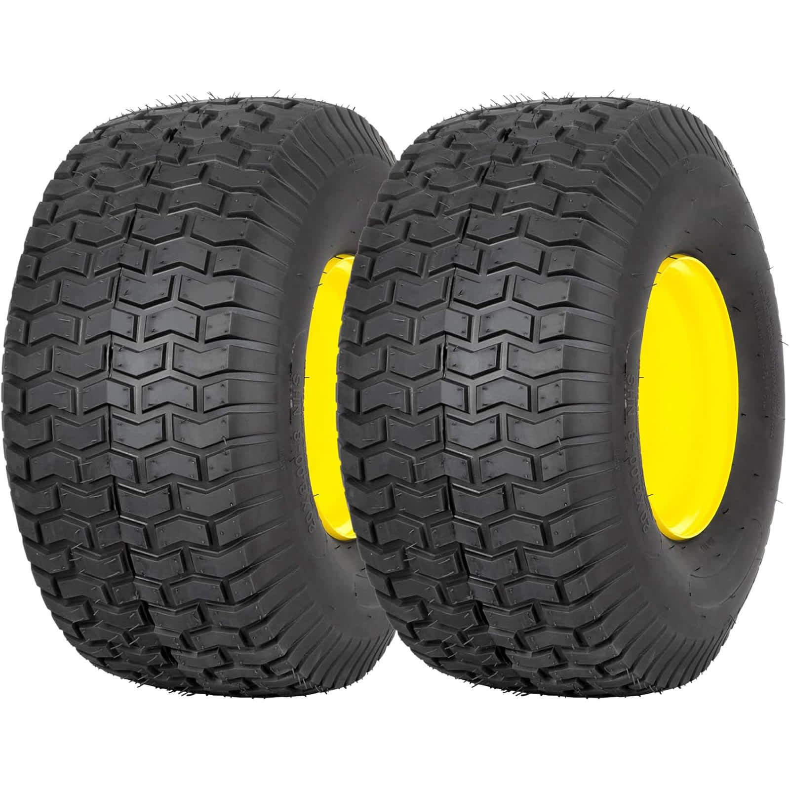 WEIZE TEF-0913  2in 8-in-8 Lawn Mower Tire (Rear) and Wheel 3.48-in Offset Hub 3/4-in Borehole with 3/16-in Replacement For Mowers Tractor Set Of 2