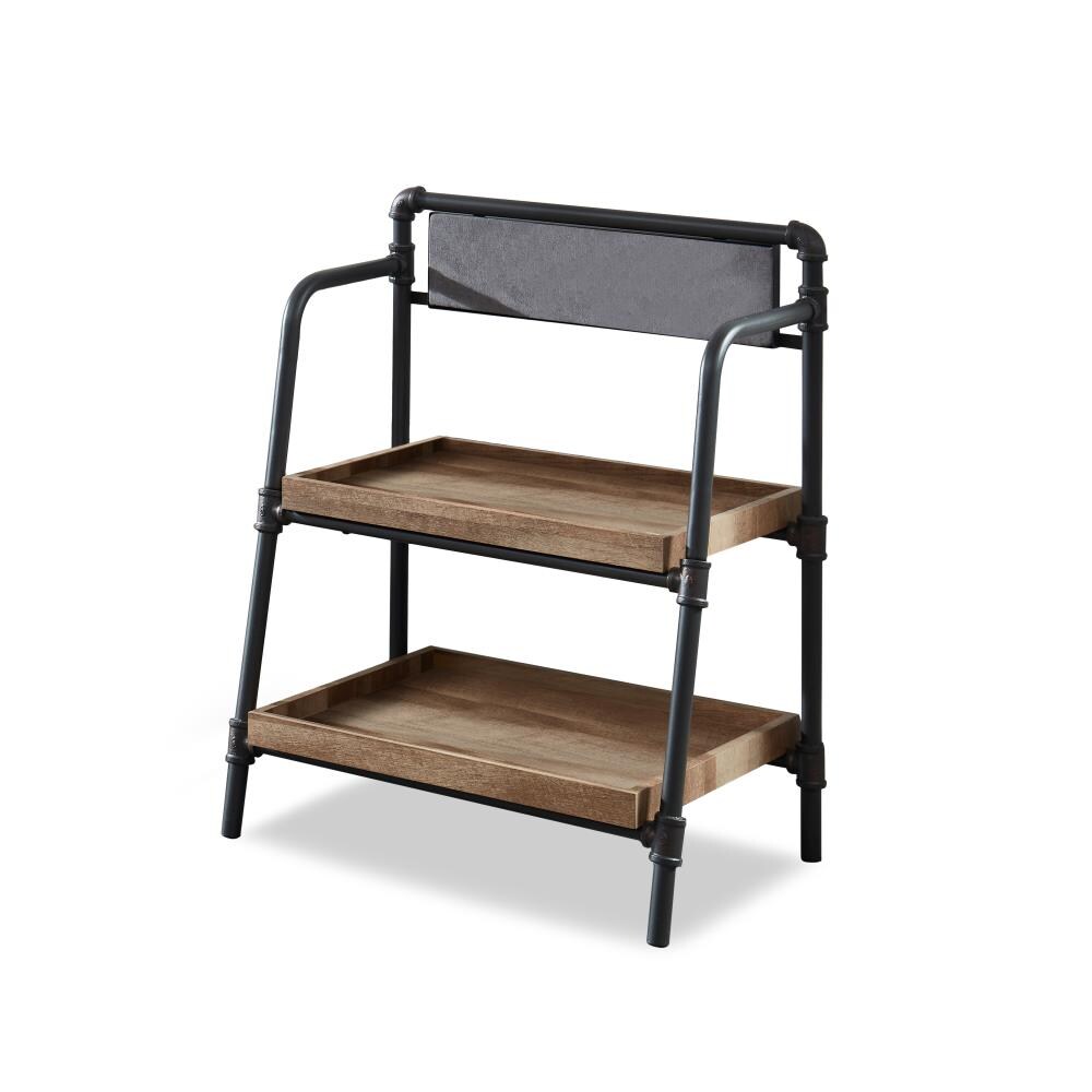 Furniture of America IDF-AC587-2 Cordova Matte Black Metal 2-Shelf Bookcase (28-in W x 34.38-in H x 20.5-in D)