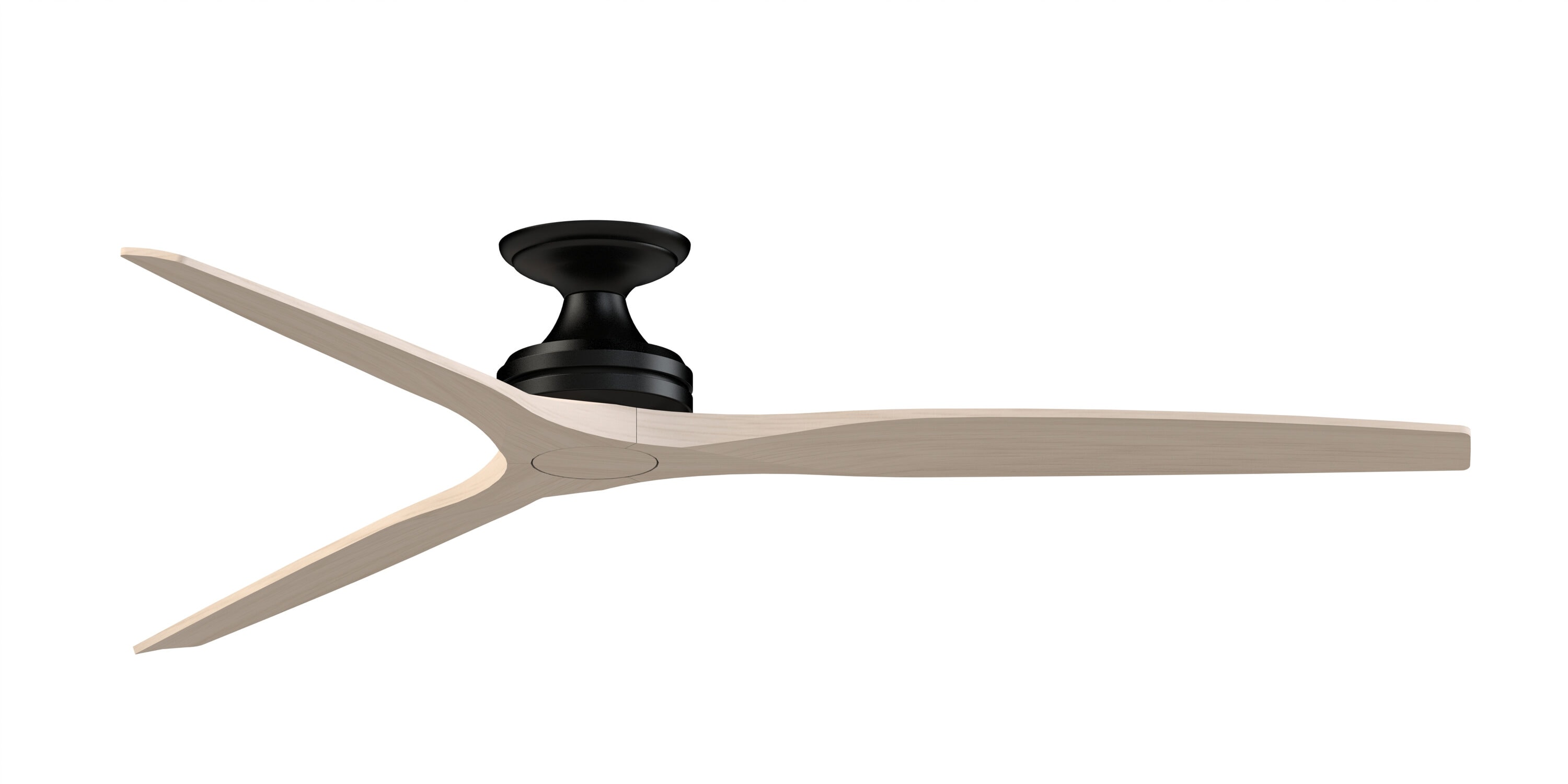 Fanimation FPD6721BBL-72WW-F Spitfire 72-in Outdoor Flush Mount Smart Black with White Washed Blades Propeller Ceiling Fan Light Kit Compatible - Remote Included ( 3 -Blade )