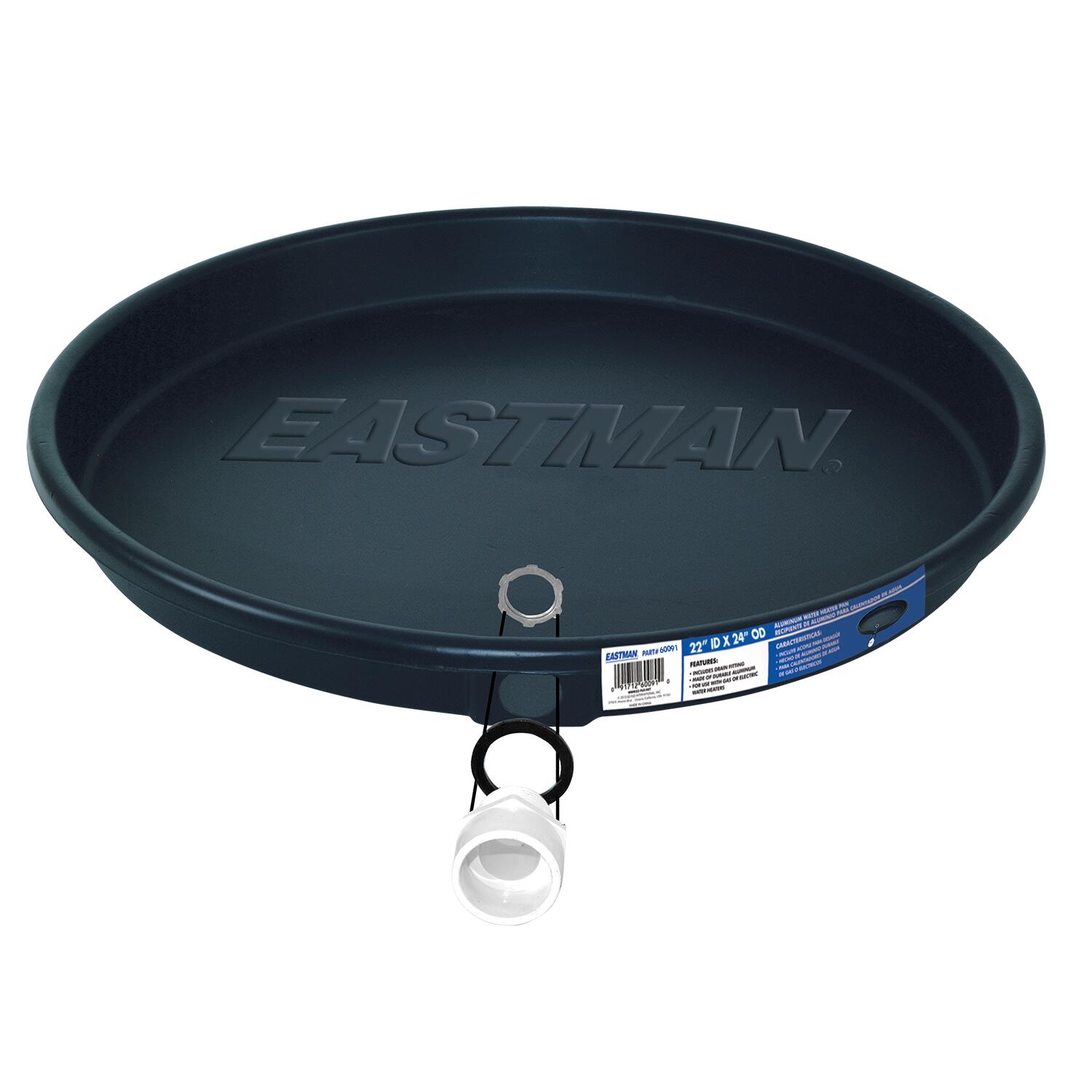 EASTMAN 60091 22-in ID Plastic Water Heater Drain pan with PVC