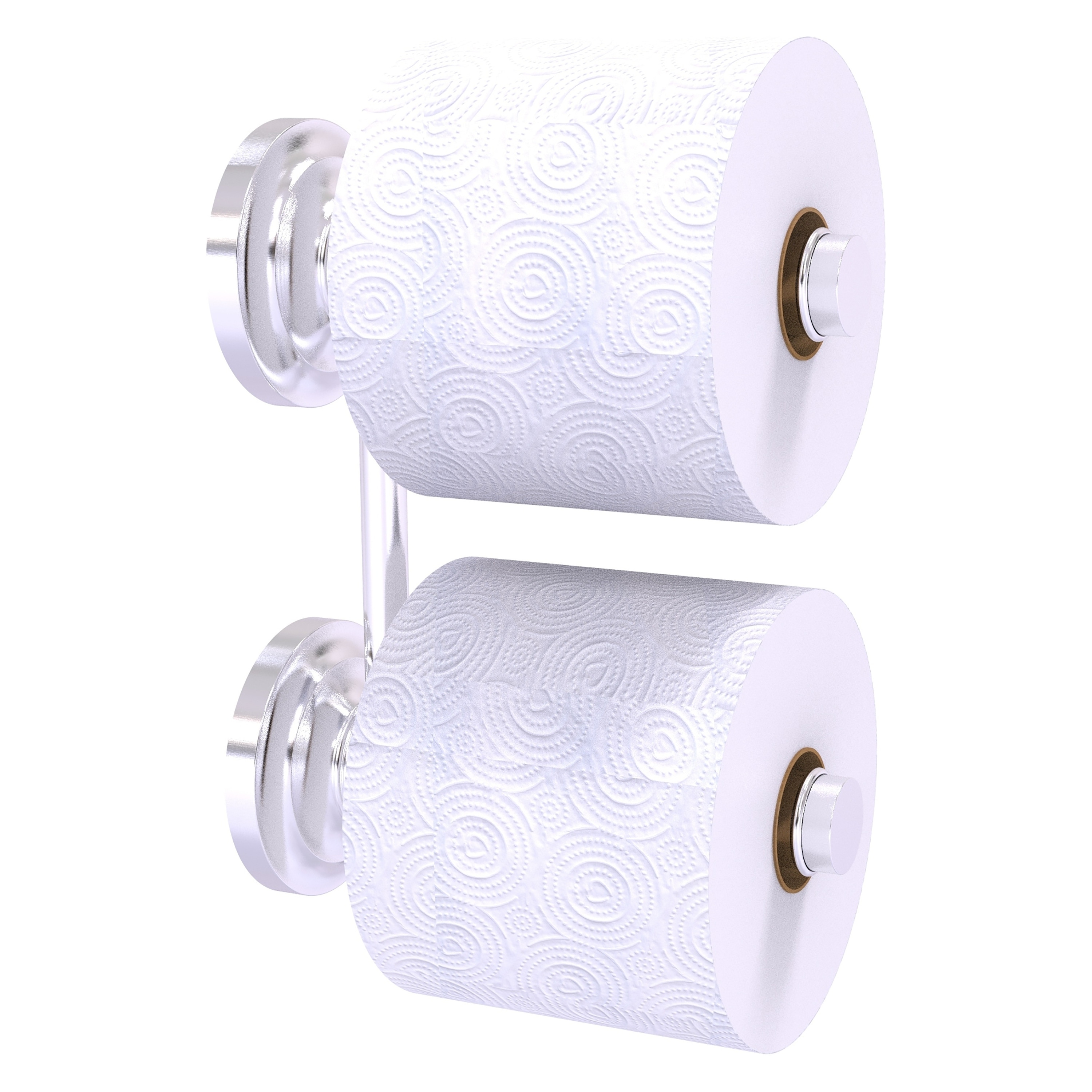 Allied Brass QN-24-RR-2-SCH Que New Satin Chrome Wall mount Double post Toilet Paper Holder 2 -Rolls