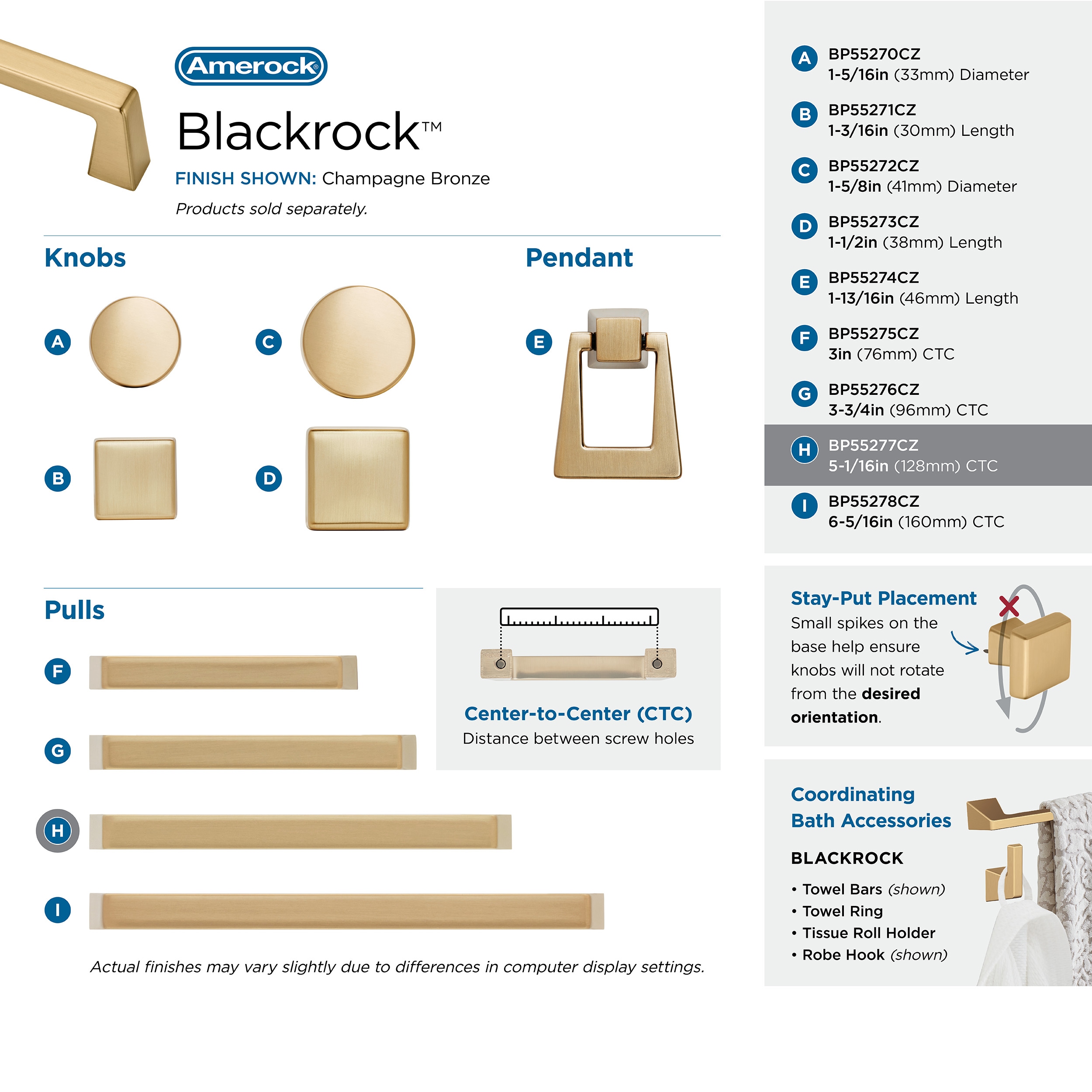 Amerock BP55277CZ Cabinet-Pulls - View #7