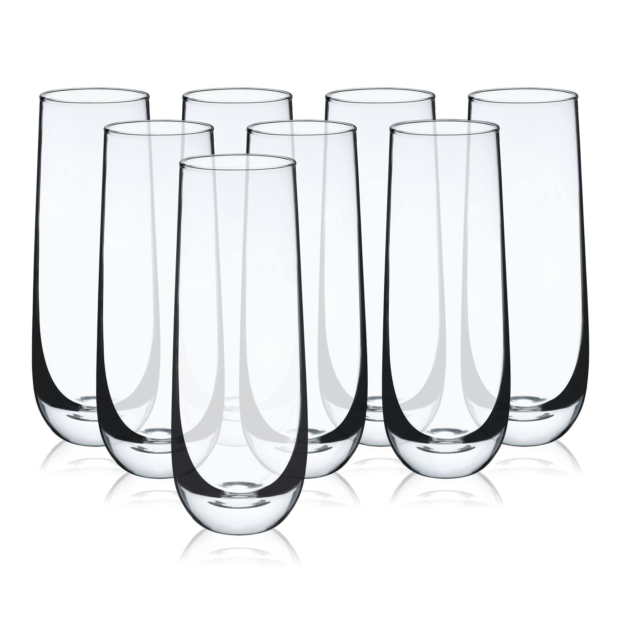 TRUE Stemless Champagne Flutes Set of 8