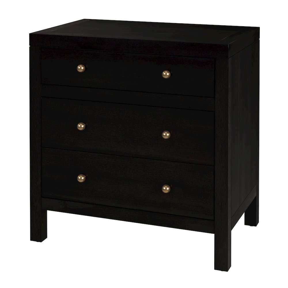 Nora 25 in W Rectangular Wood 3 Drawer Nightstand Coffee
