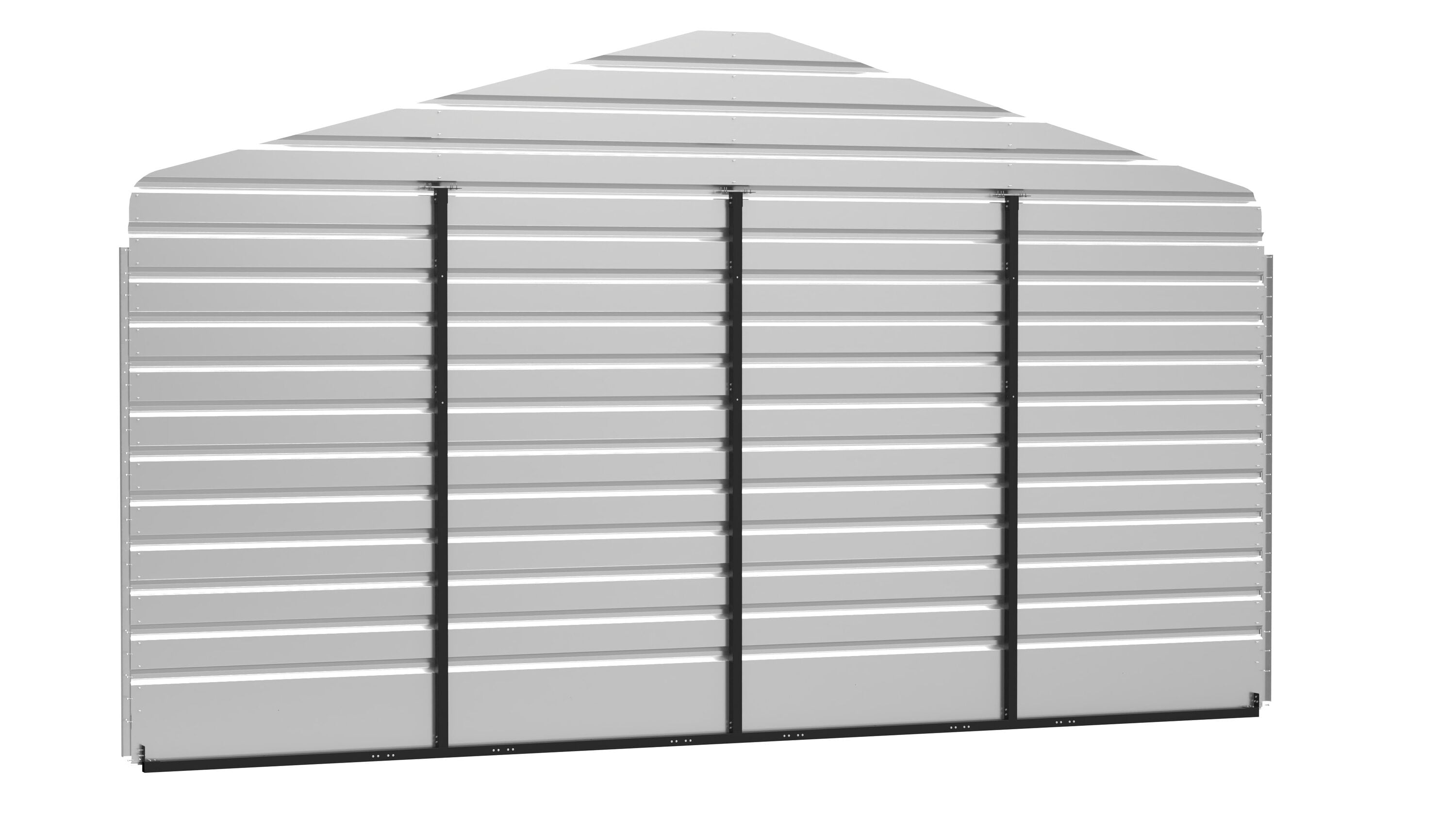 Arrow ECL2009CCXR 20-ft W x 9-ft H Charcoal Back Wall Rear Enclosure Metal Carport with Metal Roof