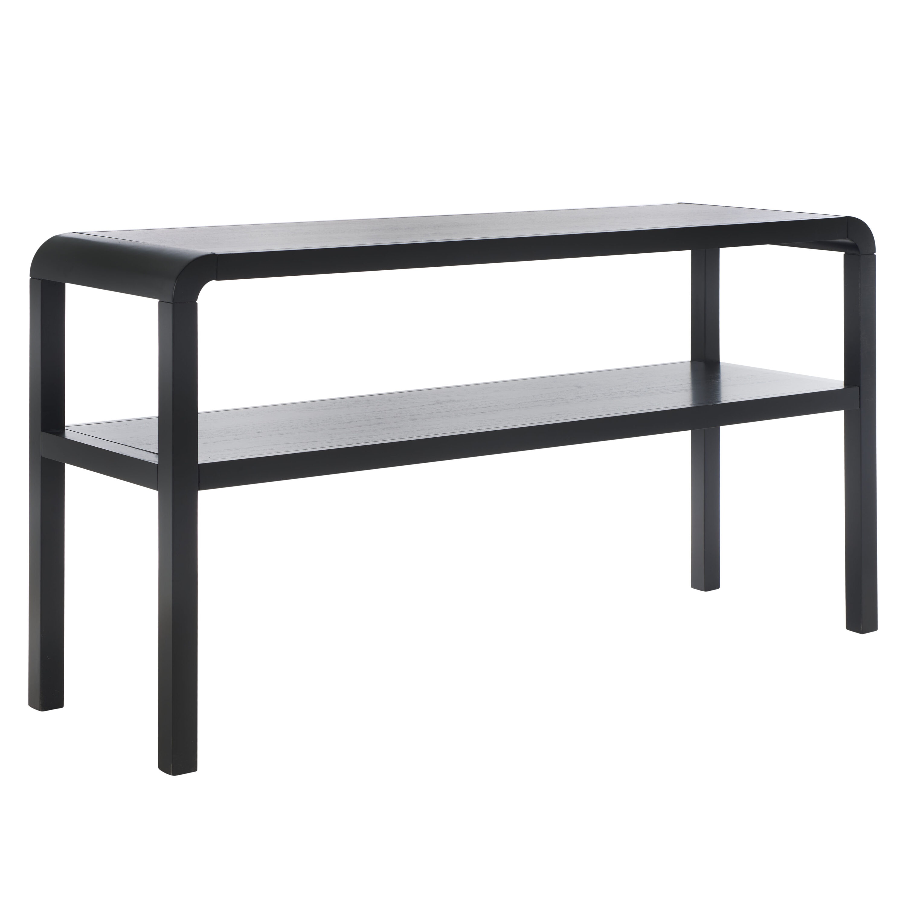 Omara Sleek Black Solid Wood 53'' Modern Console Table with Storage