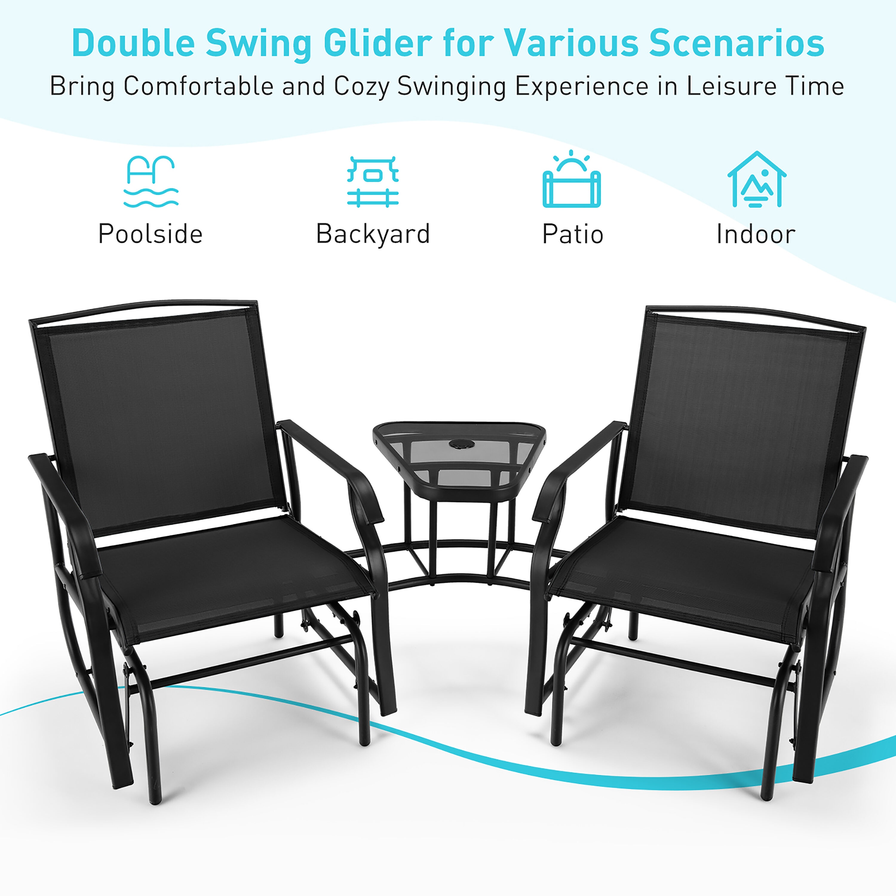 Costway NP10188DK Patio-Conversation-Sets - View #3