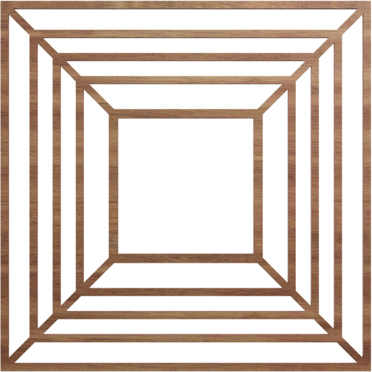 Ekena Millwork CMWP20X20X0375RAWA Raven Fretwork Pierced 20-in W x 20-in L Craftsman Walnut Wood Whole Ceiling Medallion