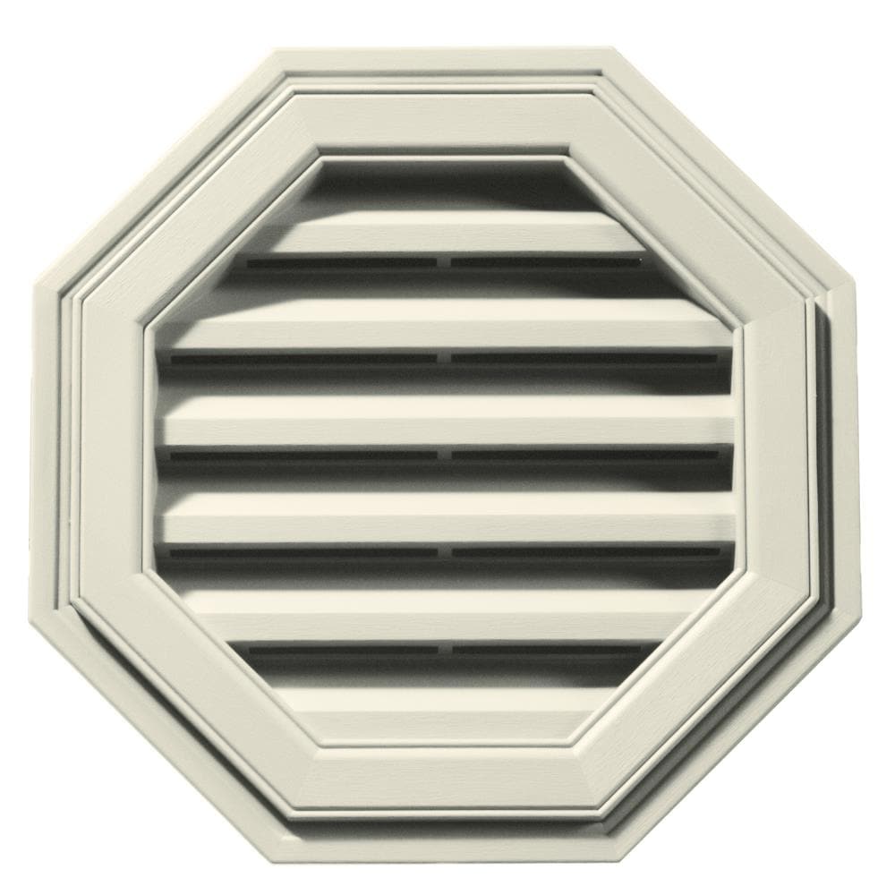 Builders Edge 120011818082 18-in x 18-in Linen Octagon Vinyl Gable Louver Vent