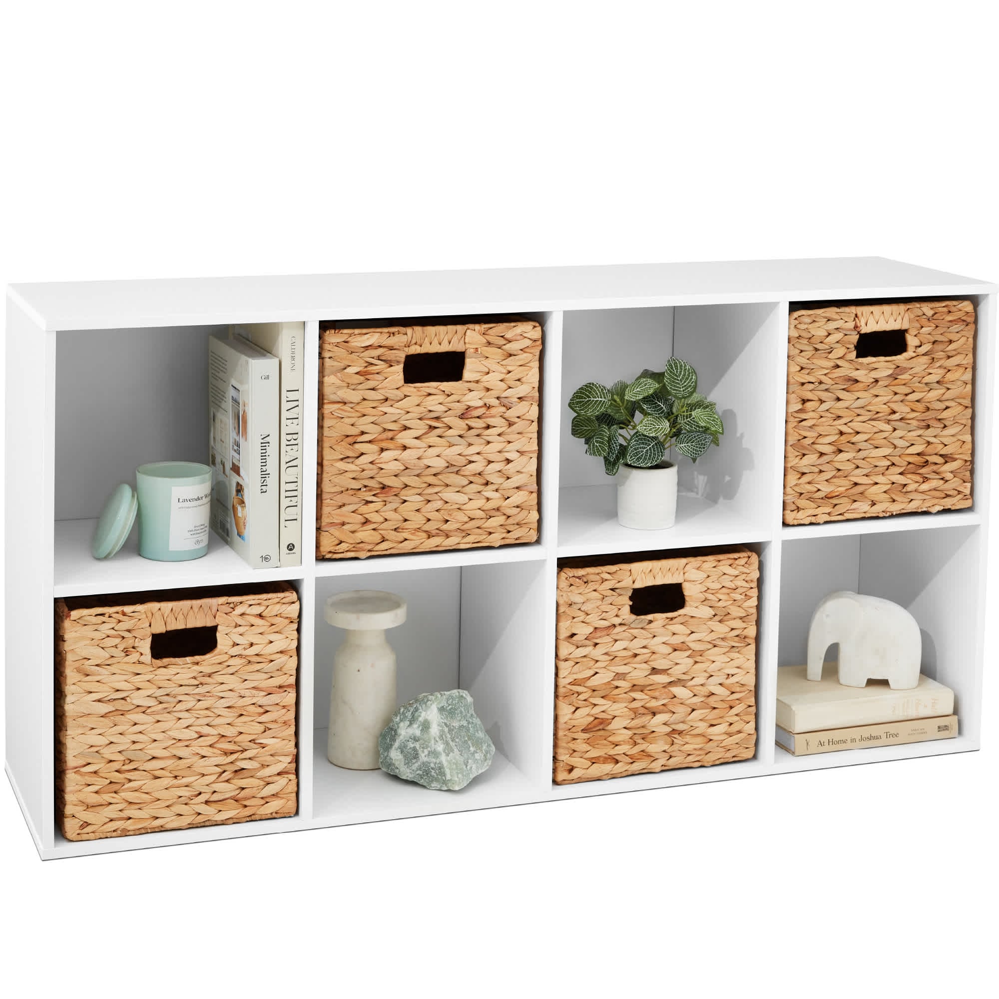 Best Choice Products SKY6875 8-Cube Bookshelf 11in Display Storage System Organizer w/ Removable Back Panels - White