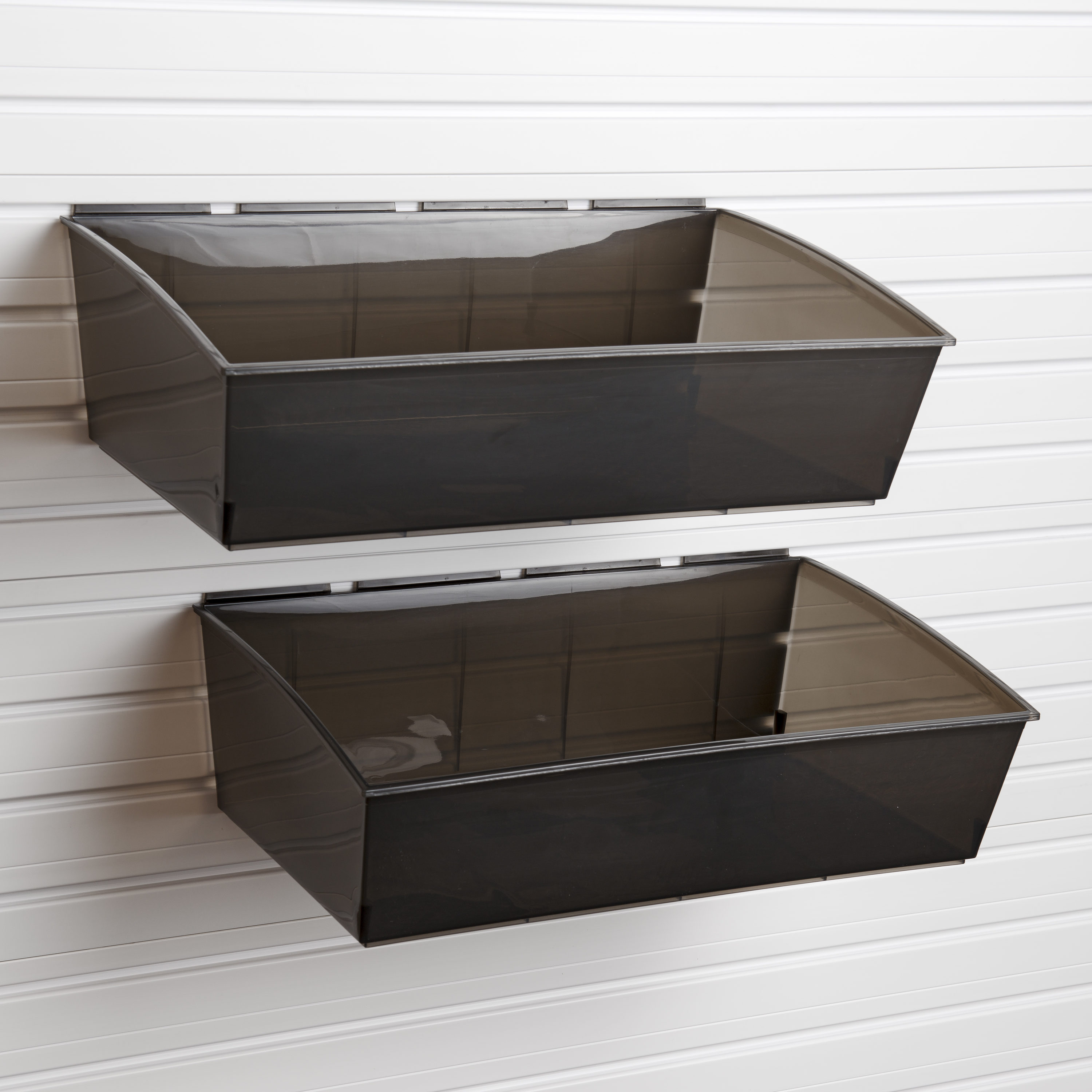 Gladiator Small Item Bins 3-Piece 4.37-in Smoke Plastic Multipurpose Bin in  the Slatwall & Rail Storage Systems department at