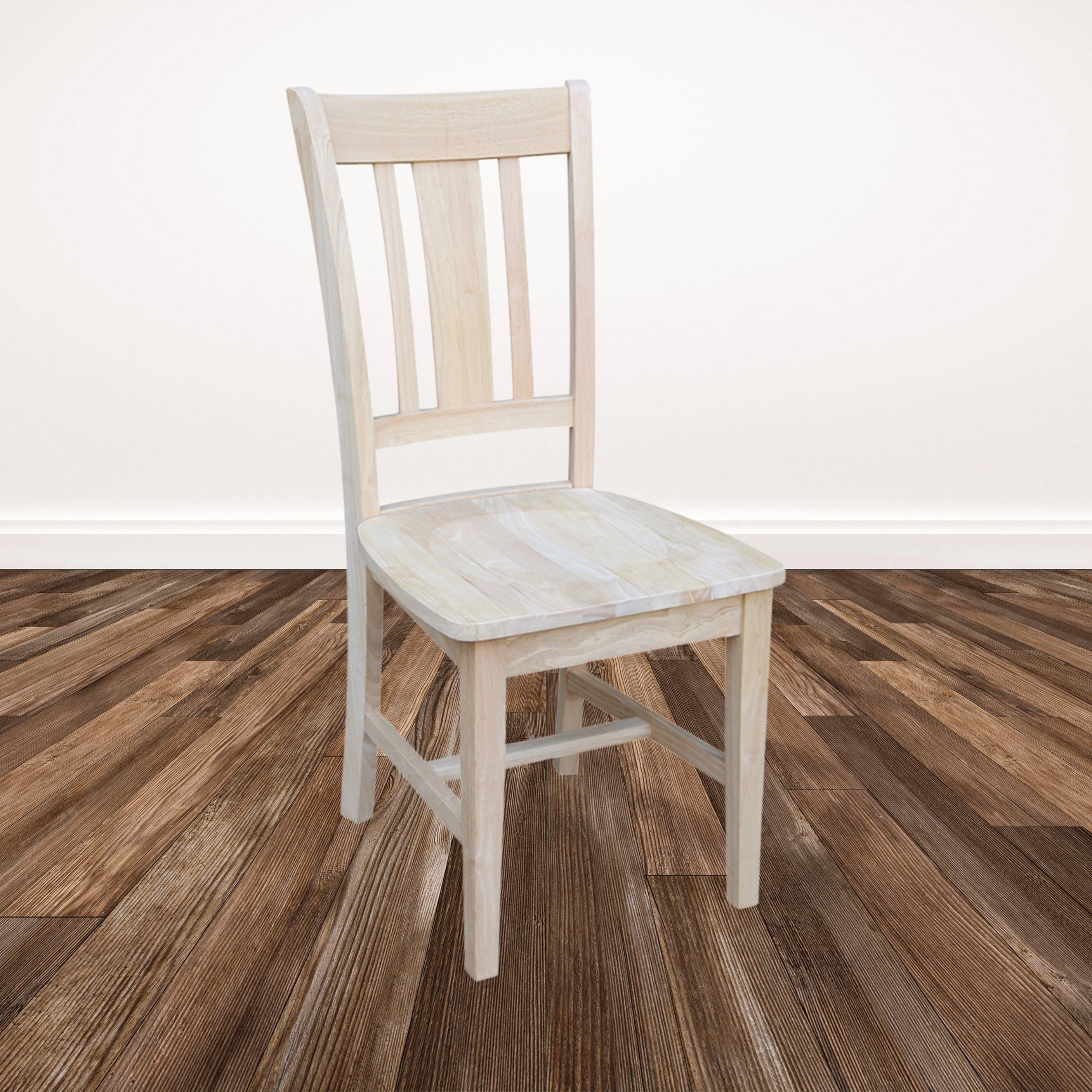 Windsor White High Slat Solid Wood Side Chair Set