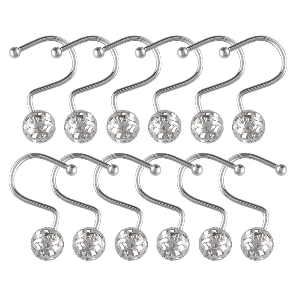 Utopia Alley 1.6 x 3.2 in. Shower Curtain Rings for Bathroom, Chrome - Set of 12