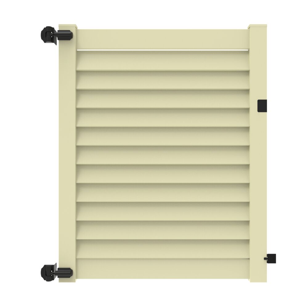 Freedom 73050571 Louvered 6-ft H x 5-ft W Sand Privacy Vinyl Flat-top Fence gate kit (Unassembled)