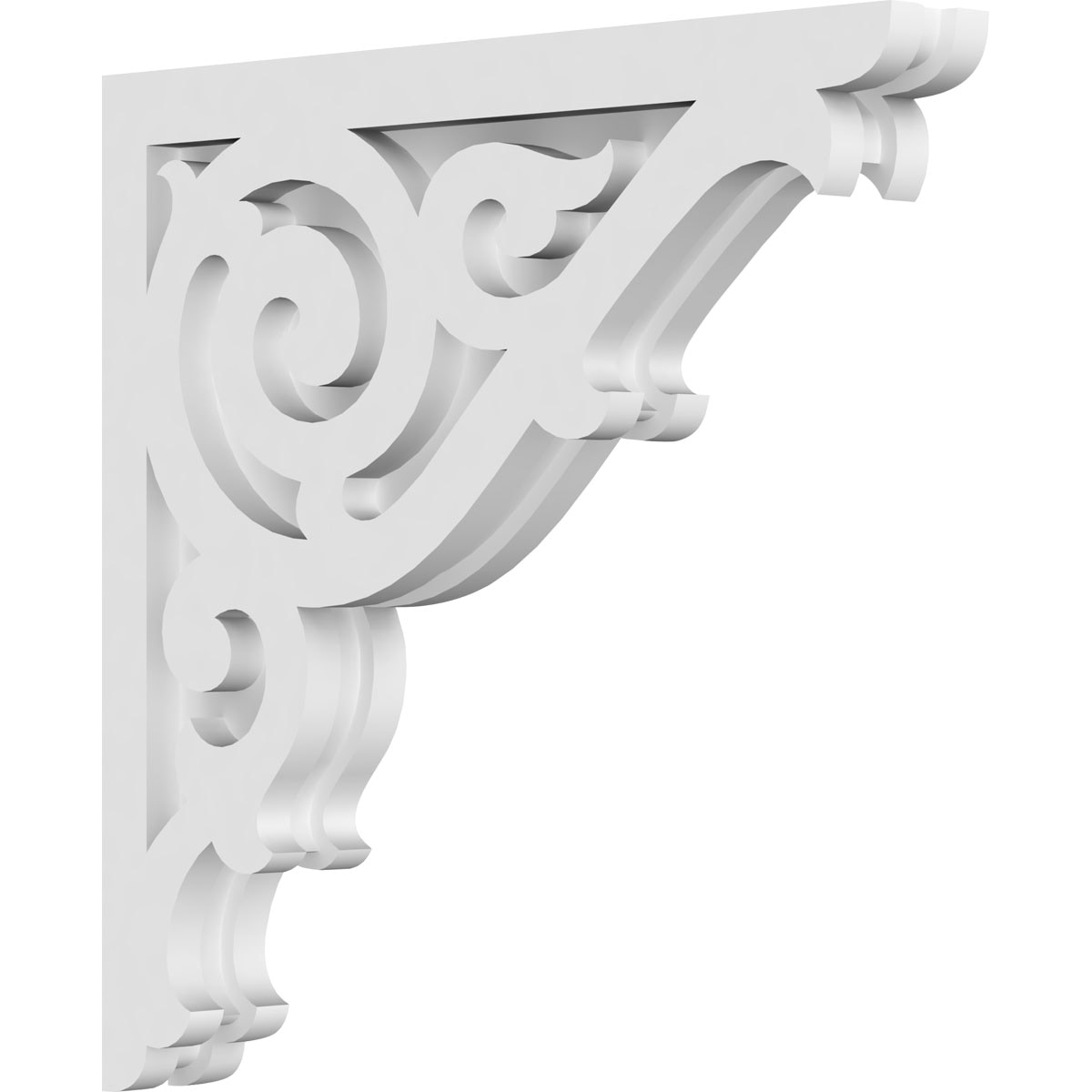 Ekena Millwork CORP01X14X14AT 1-7/8-in x 14-in x 14-in Athens Unfinished White PVC Paintable Corbel