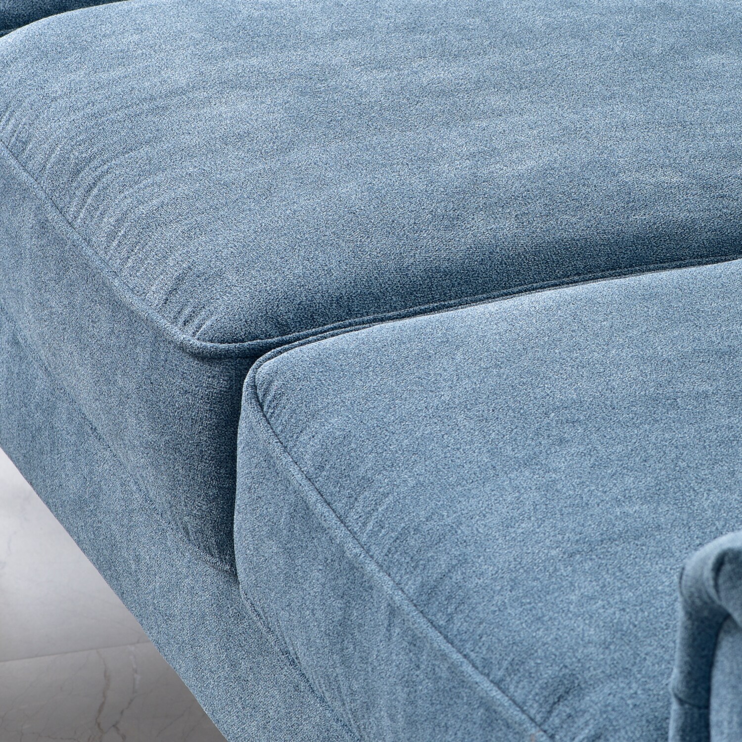XIZZI 74.01-in Modern Light Blue Velvet Sofa in the Couches, Sofas ...