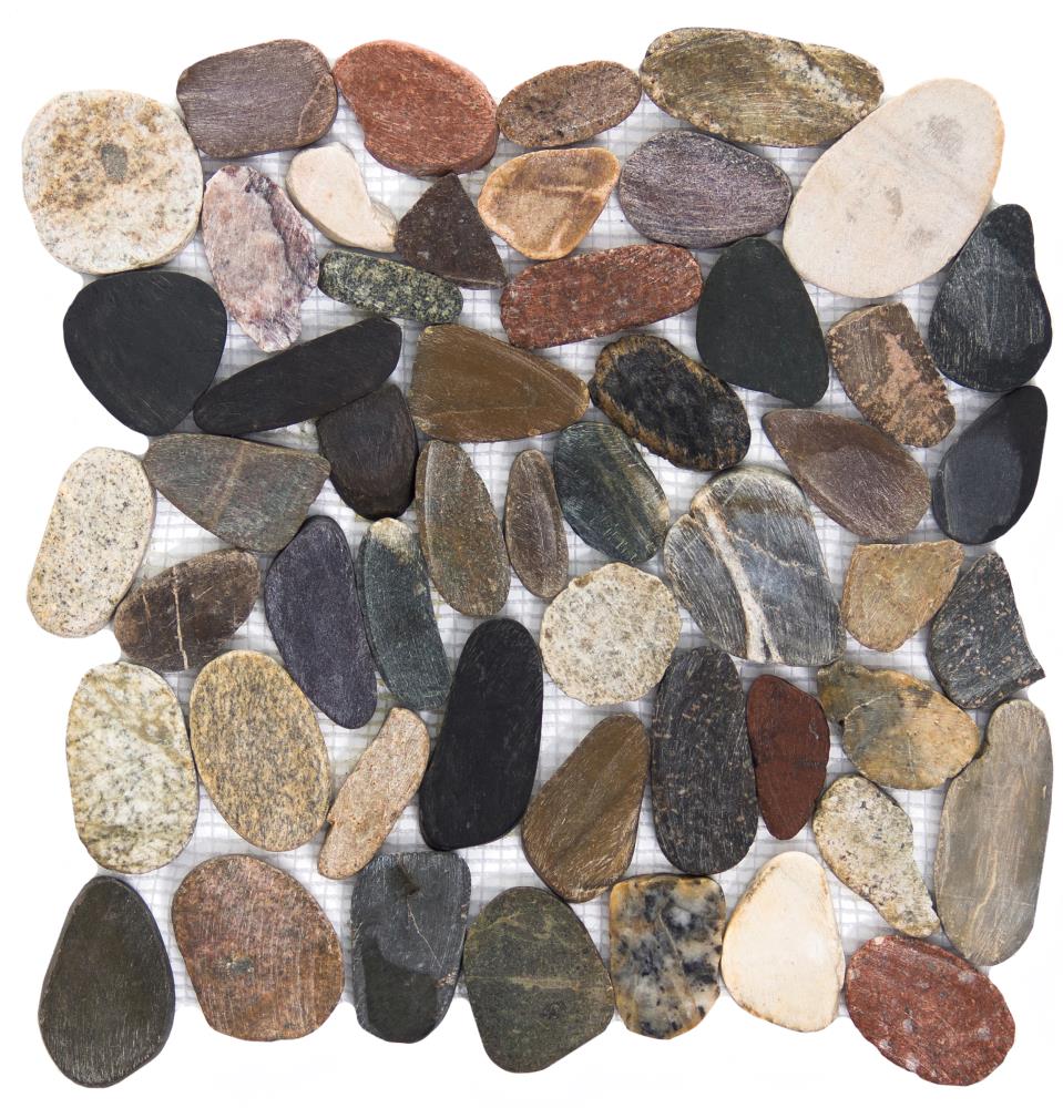 Emser M05PEBBNA1212MF Flat Rivera Pebble 10-Pack Natural Natural Stone Border Tile (12-in x 12-in)
