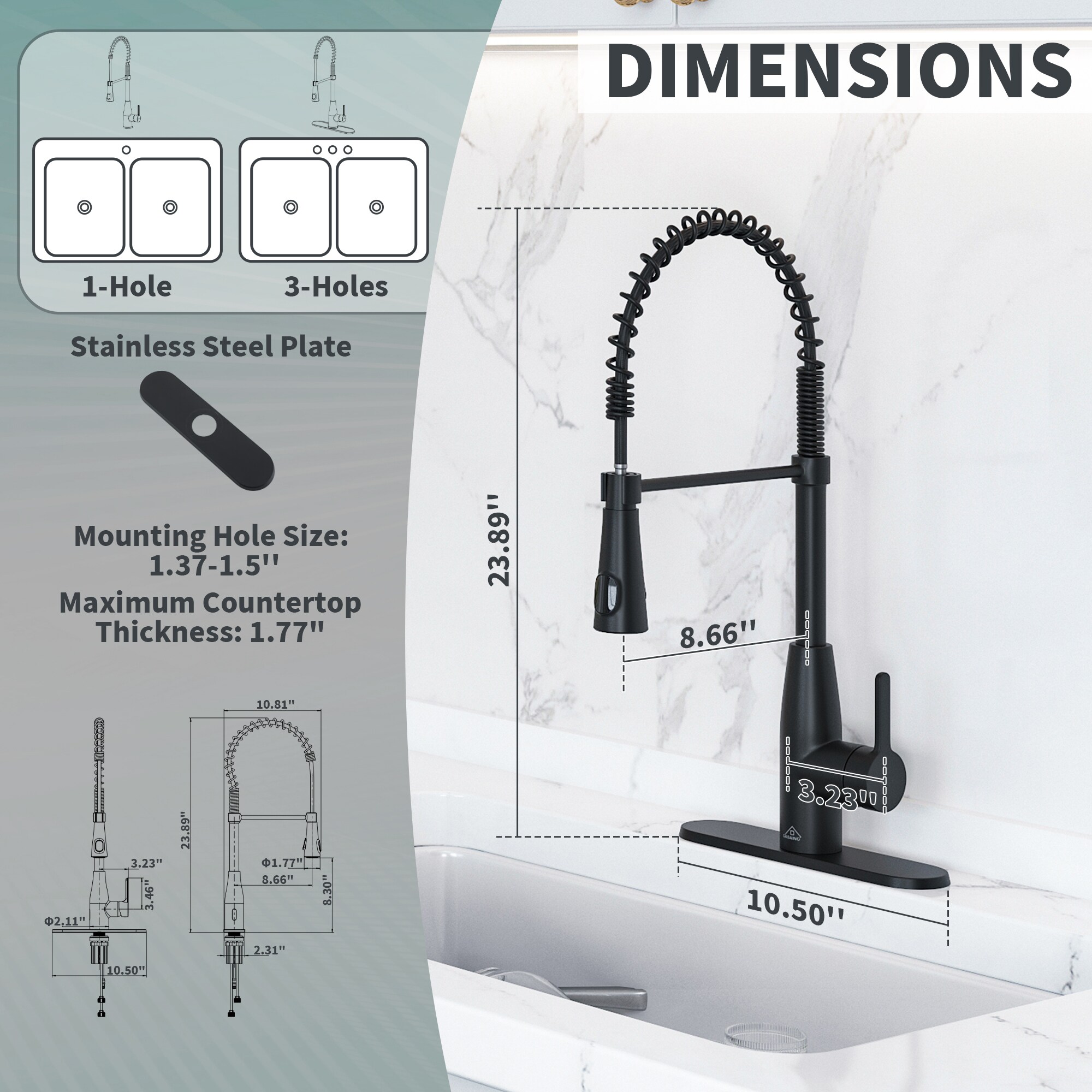 Mondawe MD-D91-BN Kitchen-Faucets - View #9