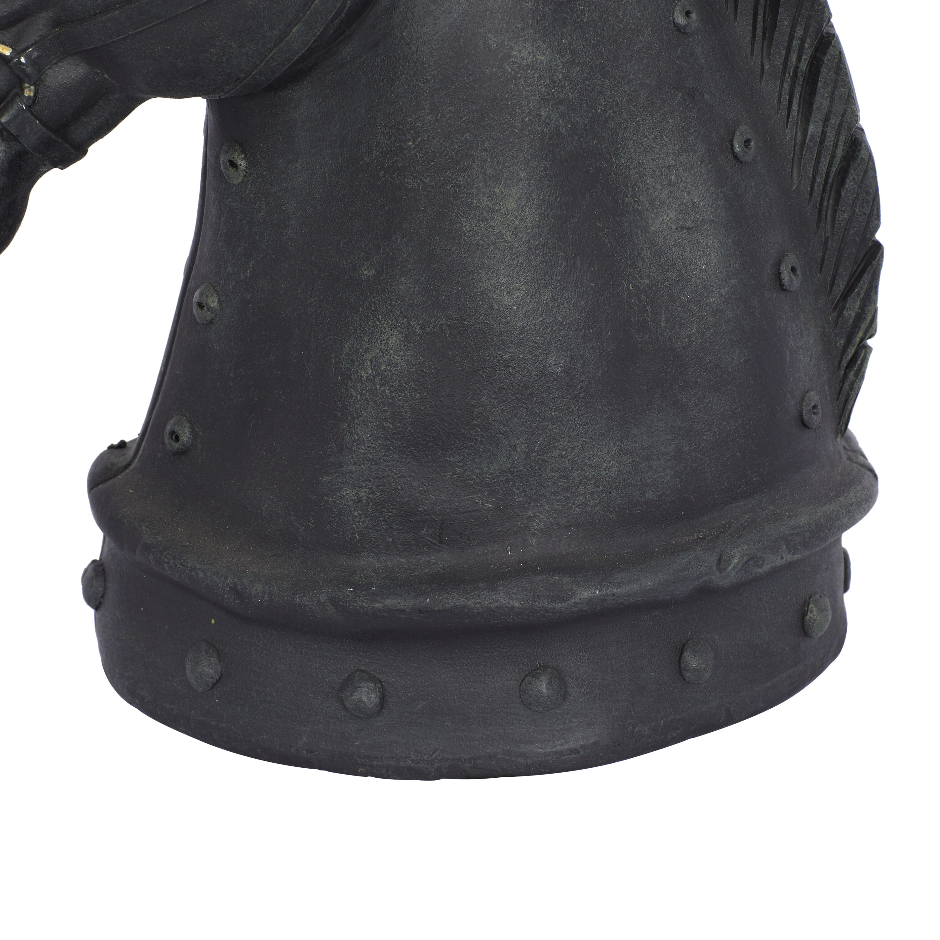 12" Black Resin Horse Head Sculpture with Metal Accents