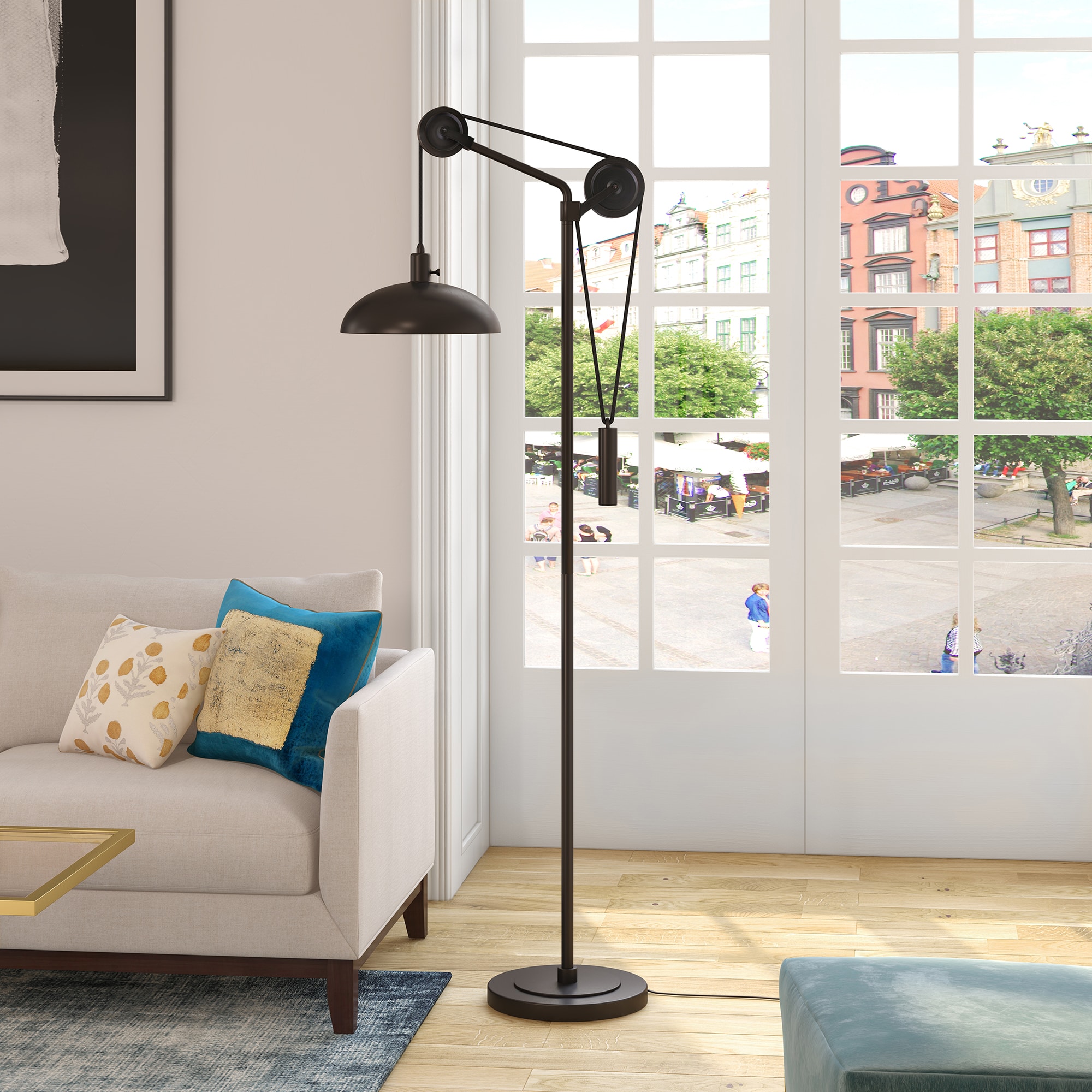 Hailey Home FL0306 Neo 72-in Blackened bronze Standard Floor Lamp with Metal Shade