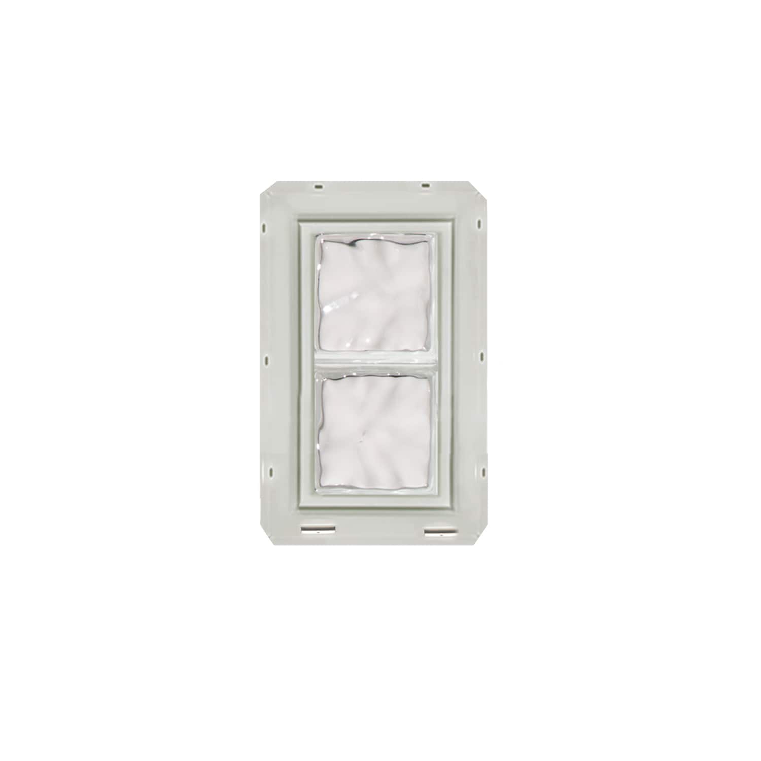 CrystaLok CL0816SDCWH Wavy Glass 9-1/4-in x 16-3/4-in Vinyl New construction Glass Block Window